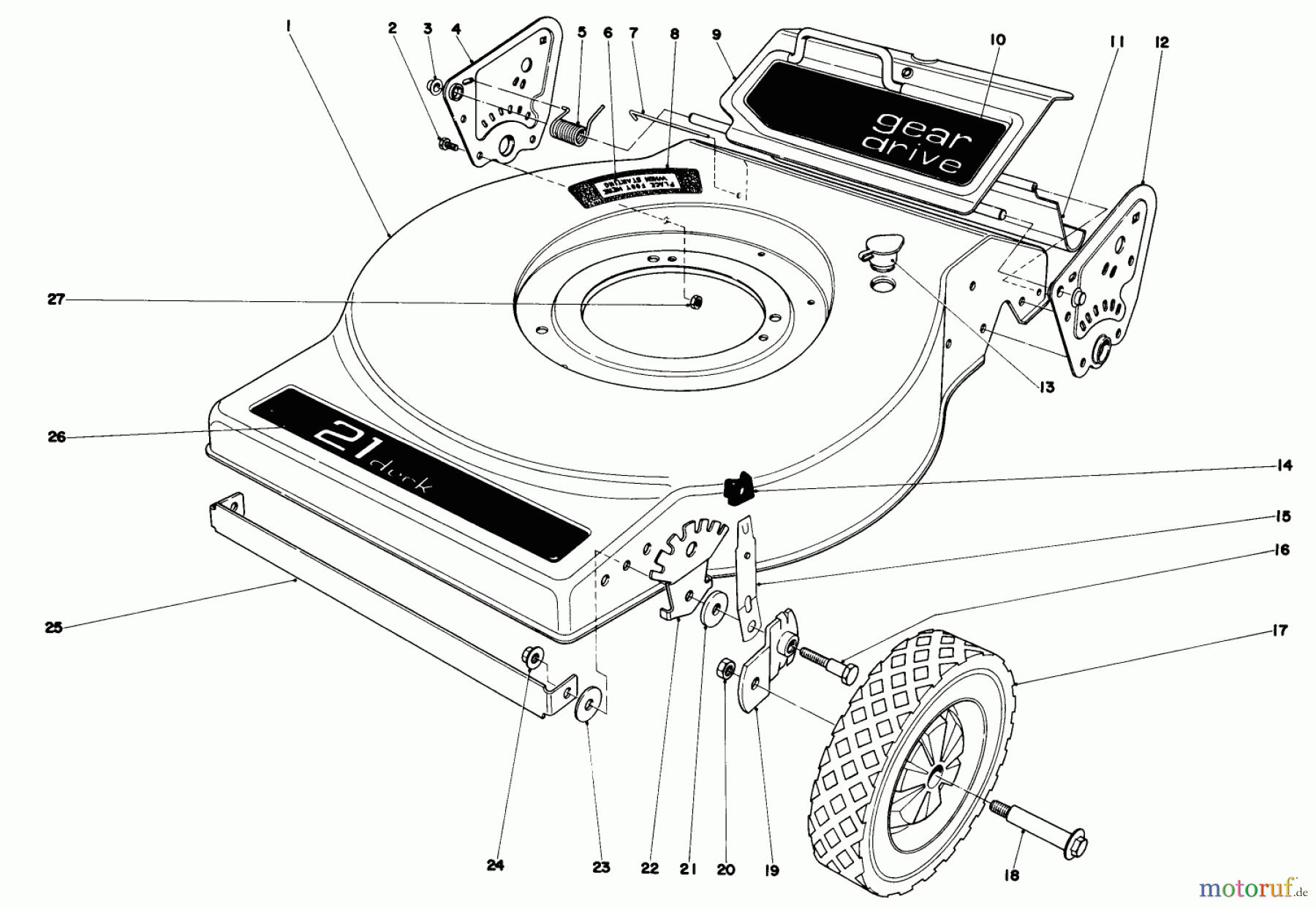  Toro Neu Mowers, Walk-Behind Seite 1 16820 - Toro Lawnmower, 1979 (9000001-9999999) MOWER HOUSING (MODEL NO. 16830)