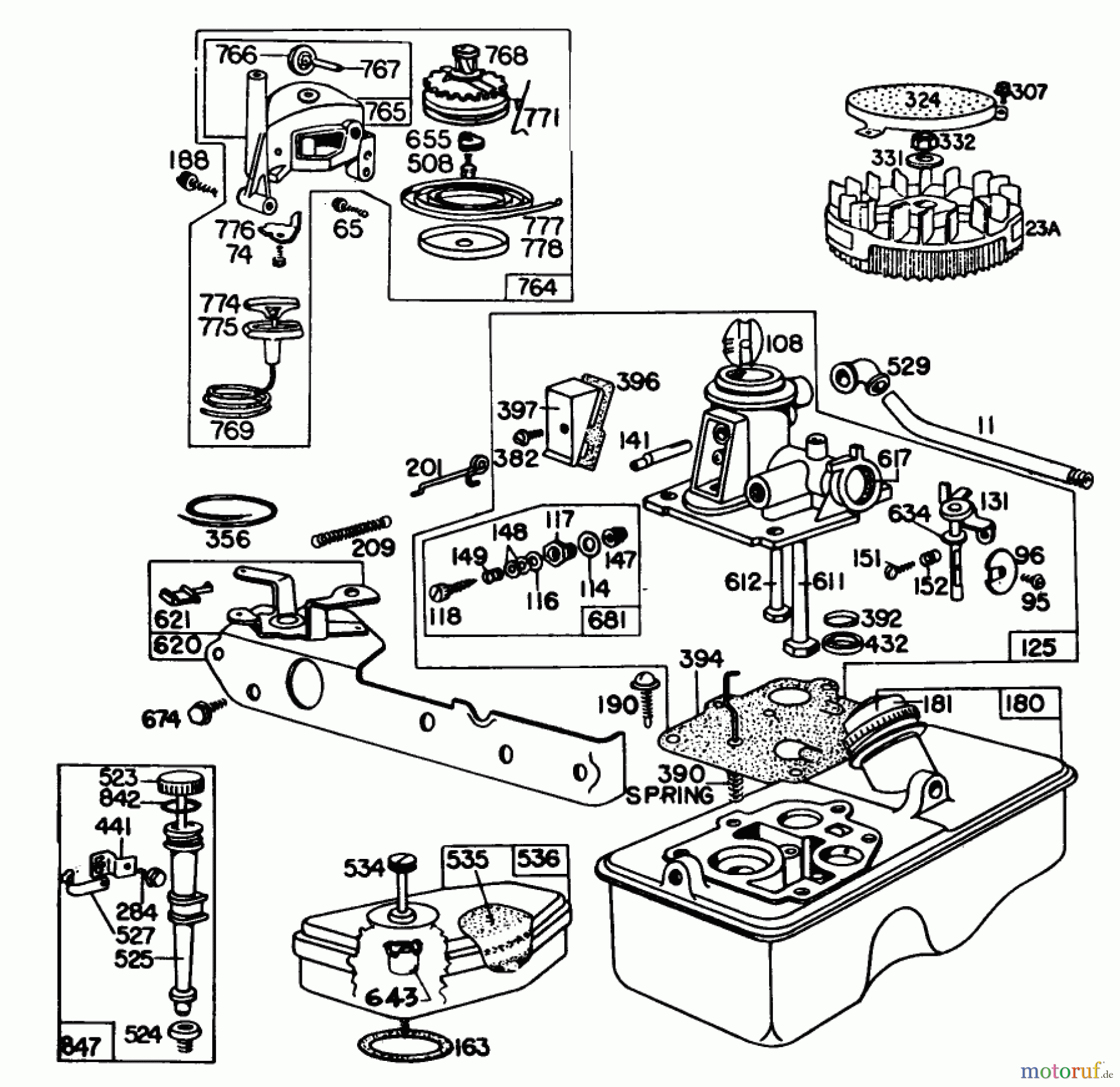 Toro Neu Mowers, Walk-Behind Seite 1 16860 - Toro Lawnmower, 1980 (0000001-0999999) ENGINE MODEL NO. 92908-2055-01 21