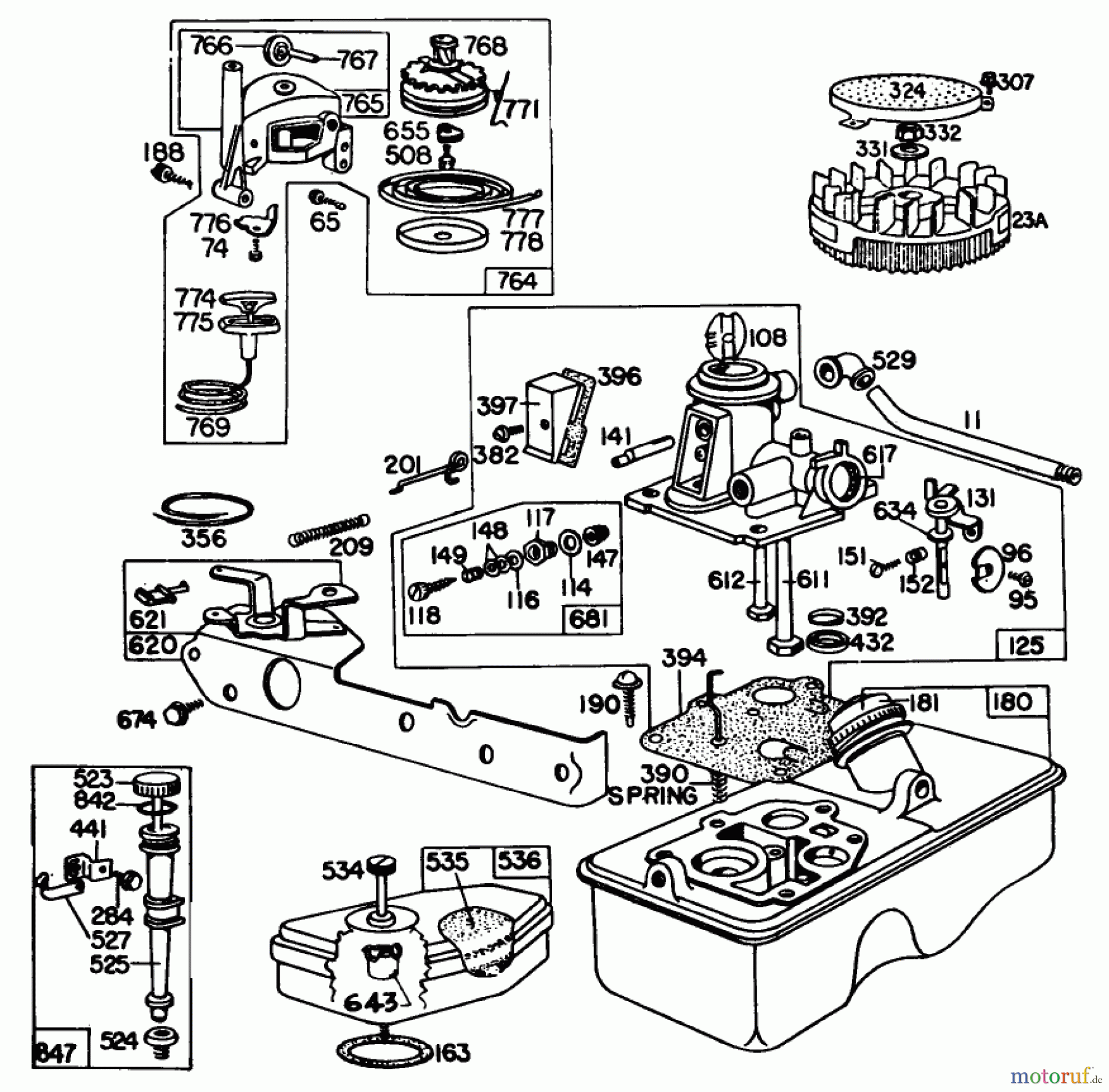 Toro Neu Mowers, Walk-Behind Seite 1 16870 - Toro Lawnmower, 1980 (0000001-0999999) ENGINE MODEL NO. 92908-2059-01 21