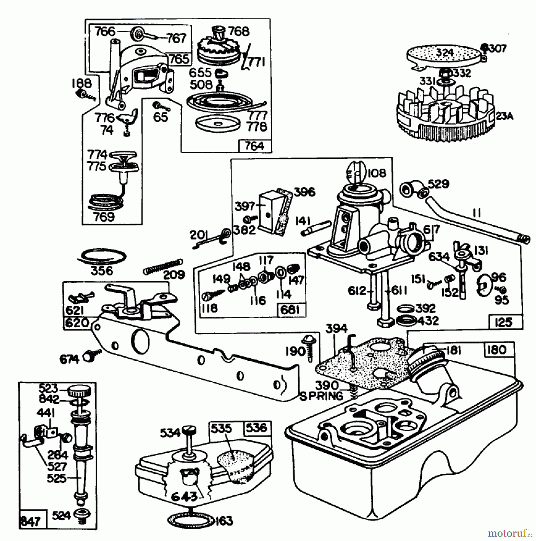Toro Neu Mowers, Walk-Behind Seite 1 16860 - Toro Lawnmower, 1981 (1000001-1999999) BRIGGS & STRATTON ENGINE MODEL NO. 92908-2059-01, 21