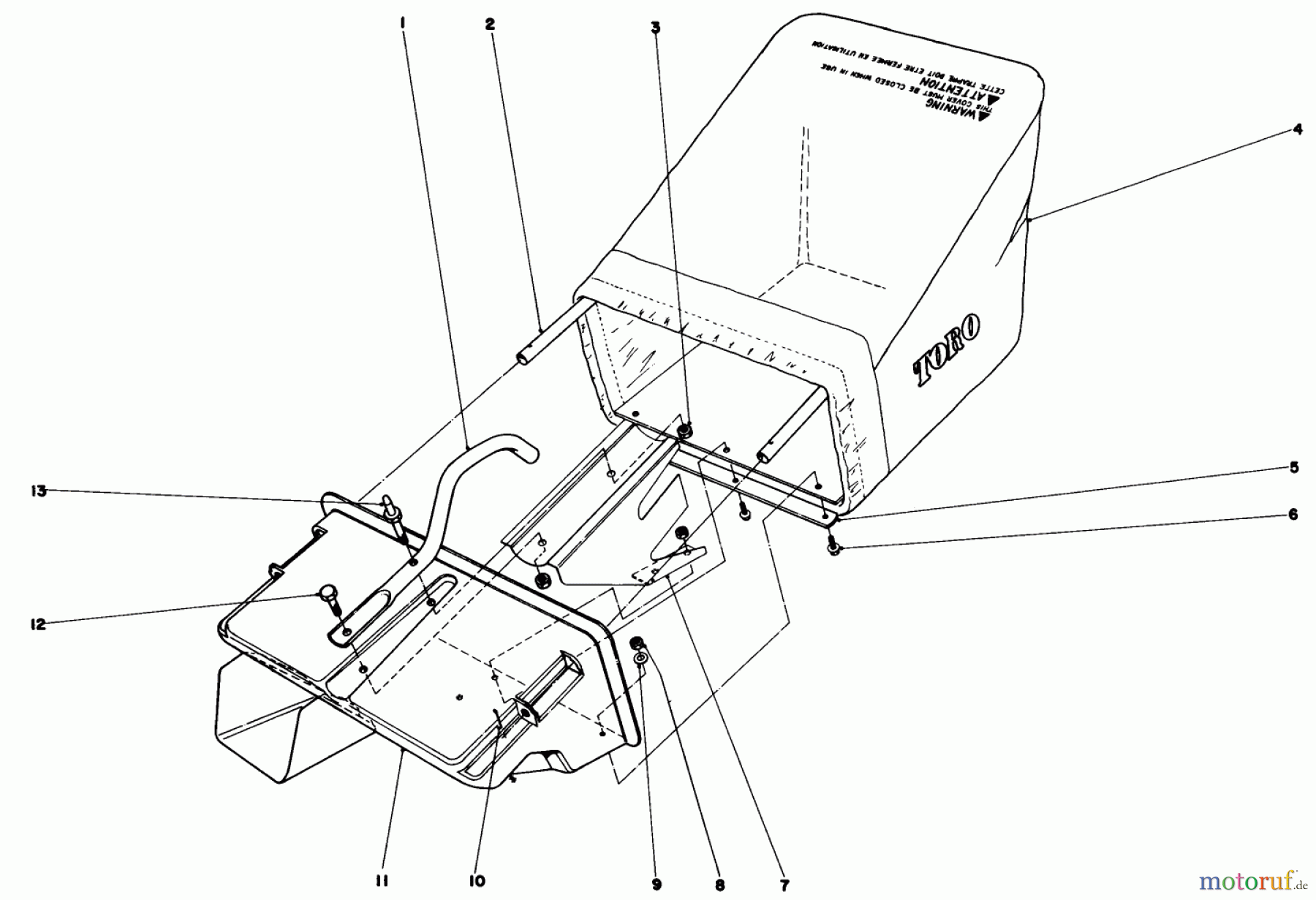 Toro Neu Mowers, Walk-Behind Seite 1 16890 - Toro Lawnmower, 1980 (0000001-0999999) GRASS CATCHER ASSEMBLY (MODEL NO. 16880 & 16890)
