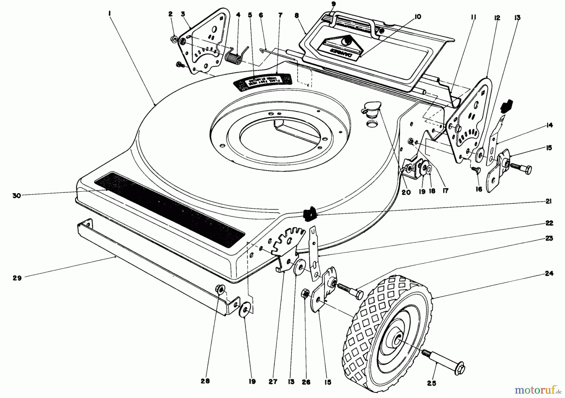 Toro Neu Mowers, Walk-Behind Seite 1 16880 - Toro Lawnmower, 1980 (0000001-0999999) MOWER HOUSING (MODEL NO. 16880)