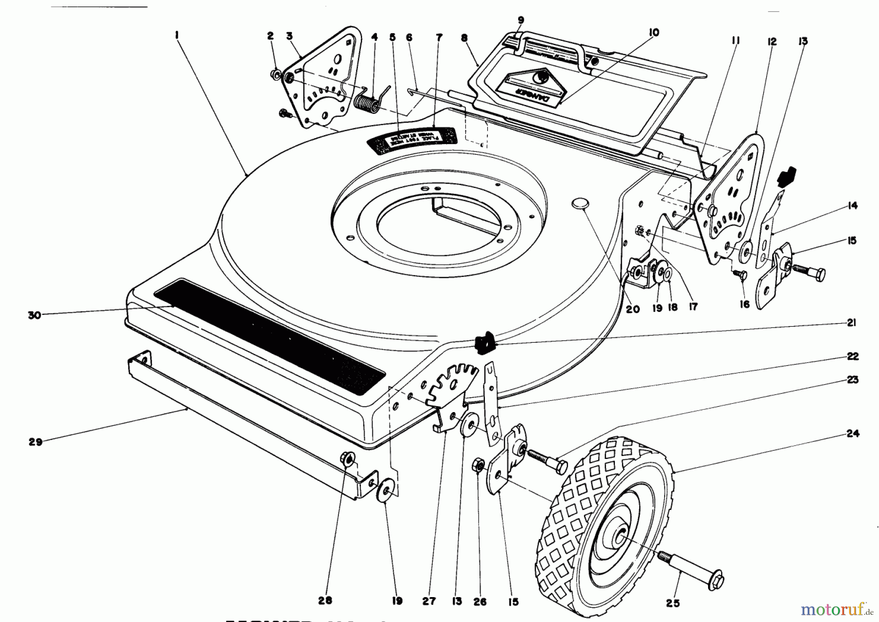 Toro Neu Mowers, Walk-Behind Seite 1 16890 - Toro Lawnmower, 1981 (1000001-1999999) MOWER HOUSING (MODEL NO. 16880)