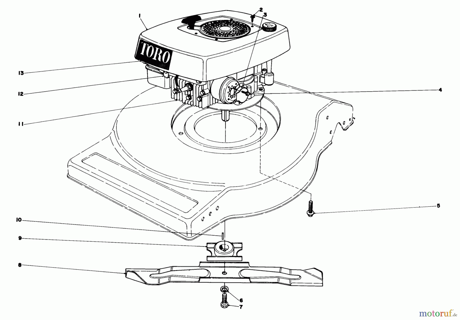 Toro Neu Mowers, Walk-Behind Seite 1 16880 - Toro Lawnmower, 1982 (2000001-2999999) ENGINE ASSEMBLY (MODEL NO. 16880)