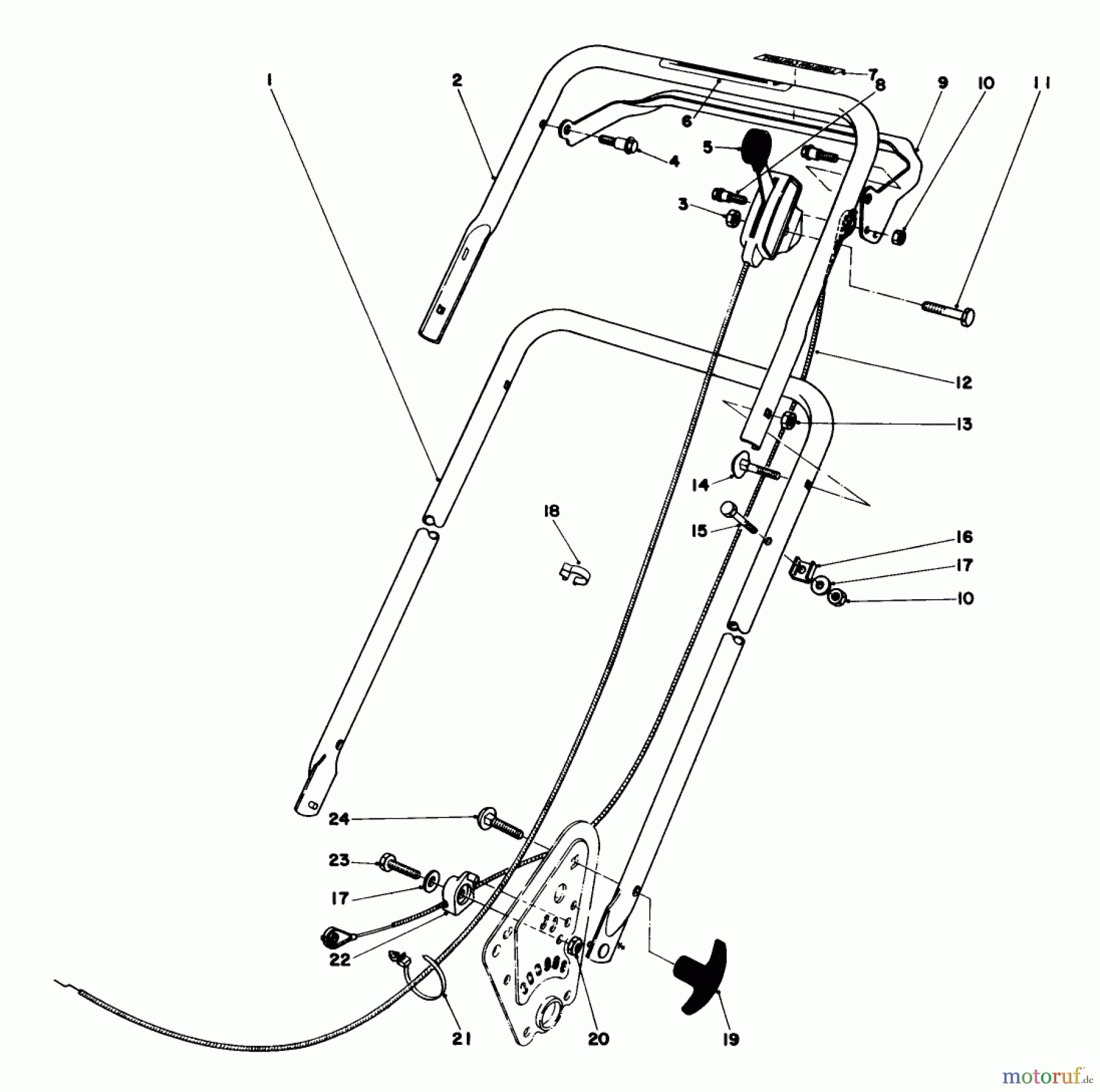 Toro Neu Mowers, Walk-Behind Seite 1 16880 - Toro Lawnmower, 1982 (2000001-2999999) HANDLE ASSEMBLY (MODEL NO. 16890)