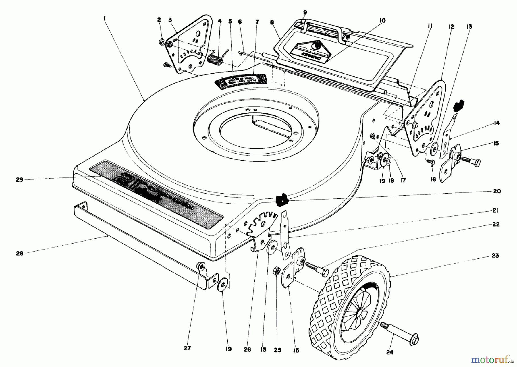 Toro Neu Mowers, Walk-Behind Seite 1 16890 - Toro Lawnmower, 1982 (2000001-2999999) MOWER HOUSING (MODEL NO. 16880)