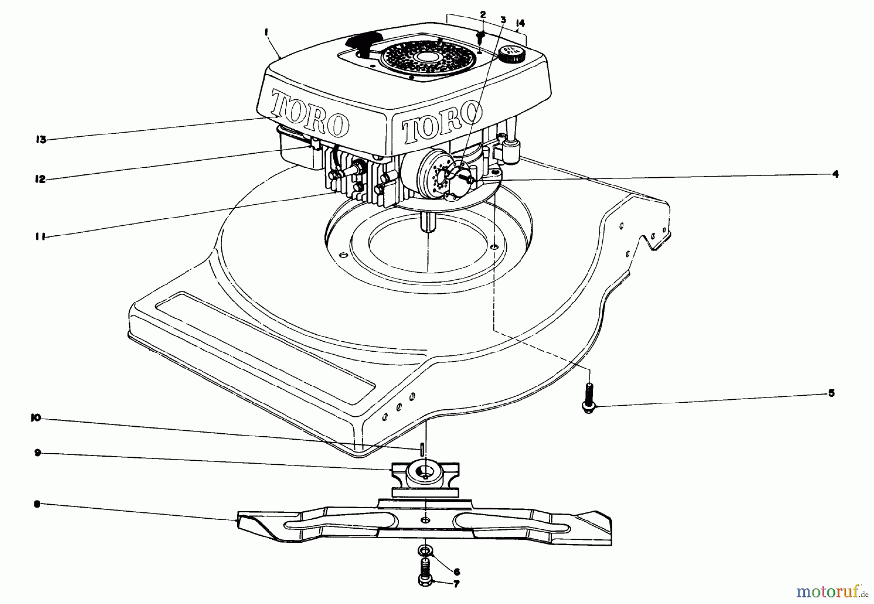 Toro Neu Mowers, Walk-Behind Seite 1 16940 - Toro Lawnmower, 1980 (0000001-0999999) ENGINE ASSEMBLY (MODEL NO. 16930)