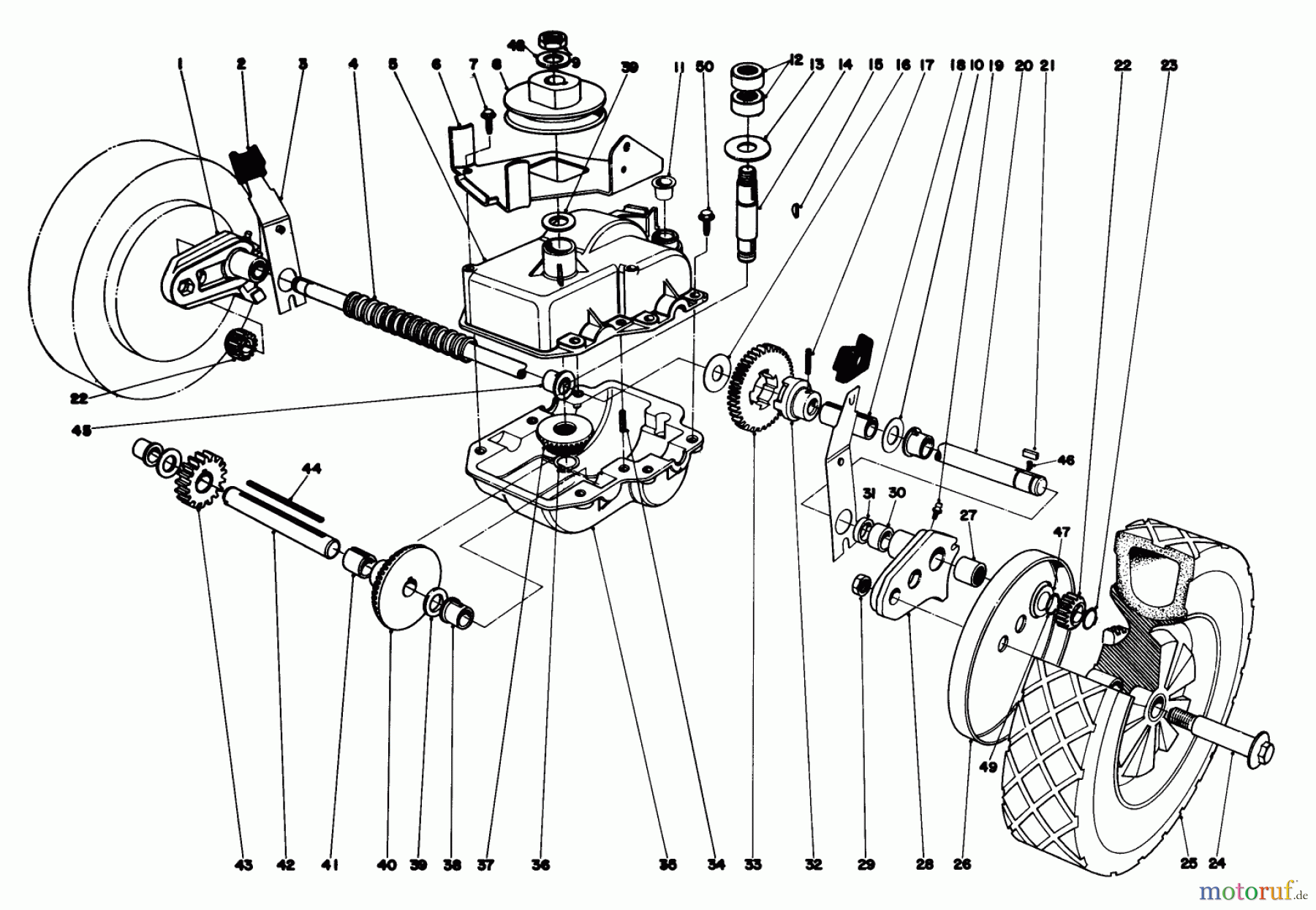 Toro Neu Mowers, Walk-Behind Seite 1 16940 - Toro Lawnmower, 1980 (0000001-0999999) GEAR CASE ASSEMBLY (MODEL NO. 16940)
