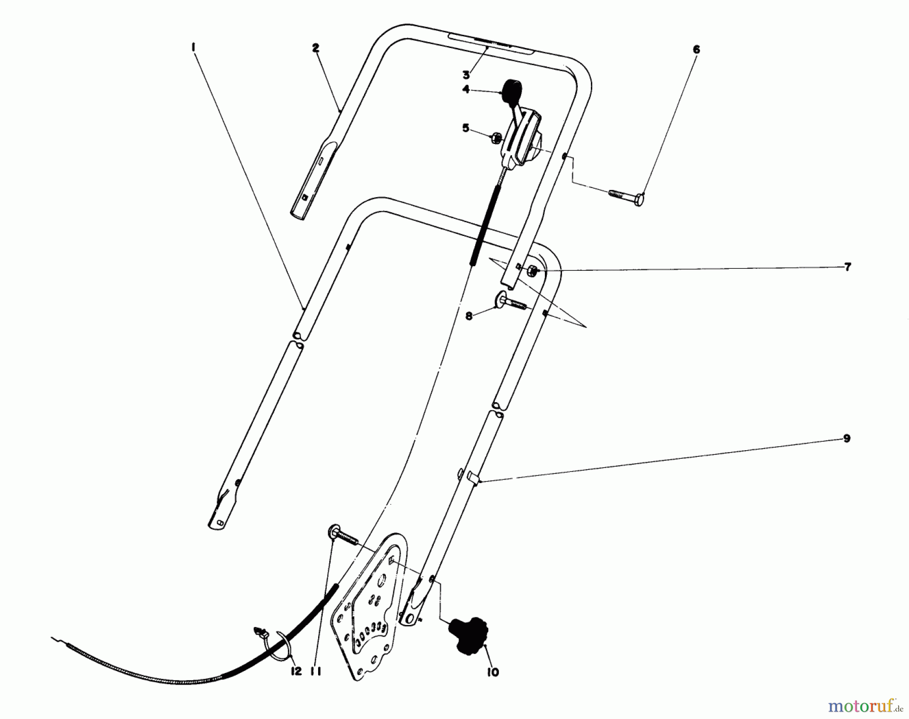 Toro Neu Mowers, Walk-Behind Seite 1 16940 - Toro Lawnmower, 1980 (0000001-0999999) HANDLE ASSEMBLY (MODEL NO. 16930)
