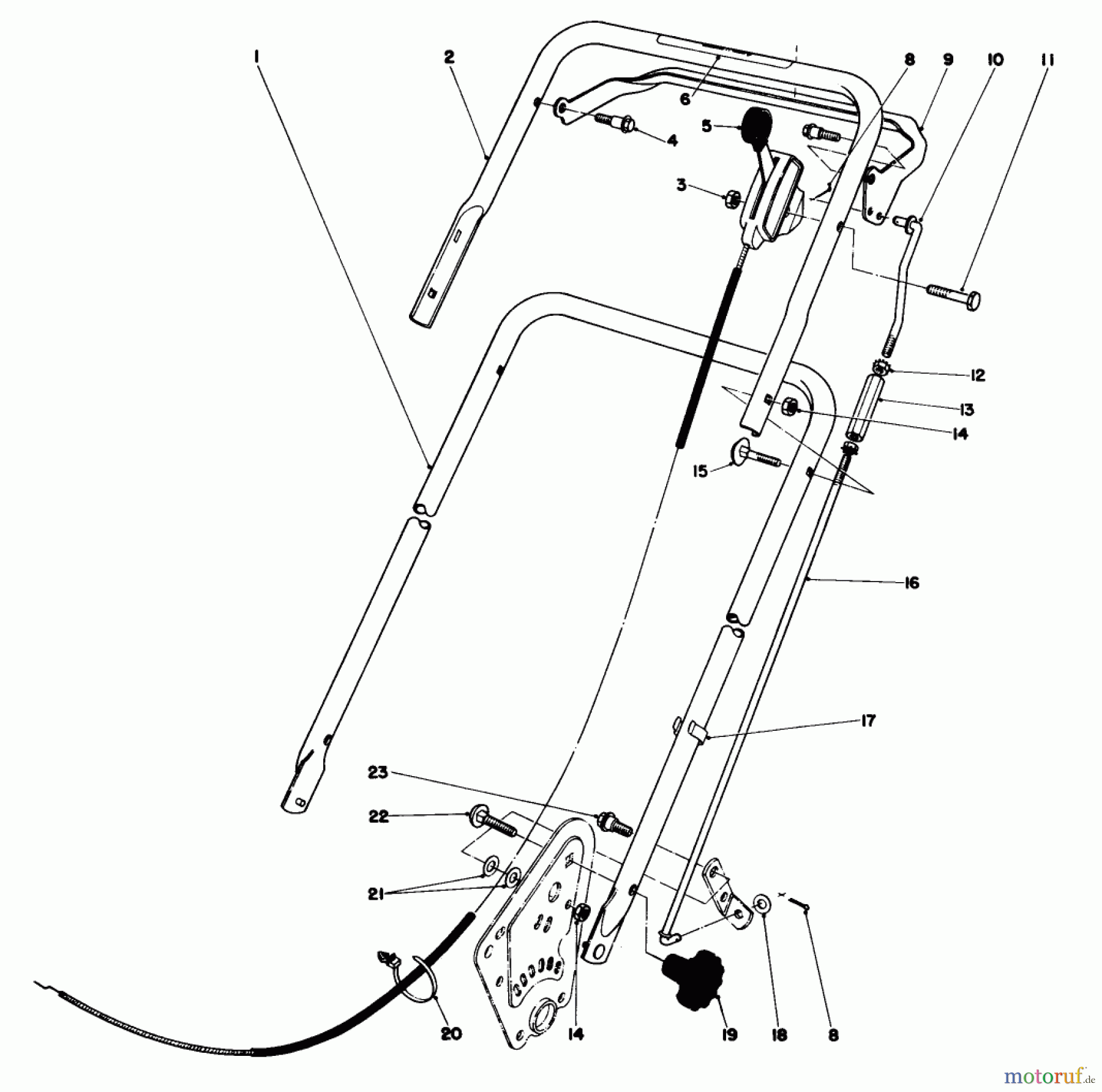 Toro Neu Mowers, Walk-Behind Seite 1 16940 - Toro Lawnmower, 1980 (0000001-0999999) HANDLE ASSEMBLY (MODEL NO. 16940)