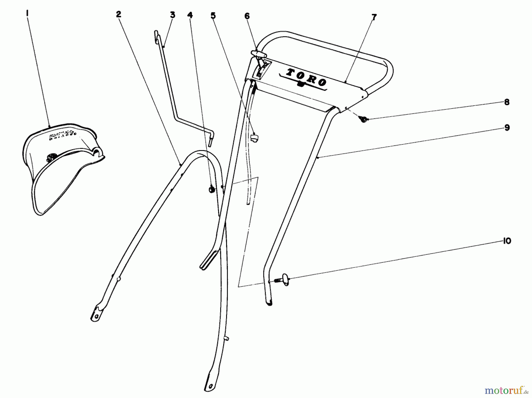 Toro Neu Mowers, Walk-Behind Seite 1 18214 - Toro Whirlwind Lawnmower, 1969 (9000001-9999999) HANDLE ASSEMBLY