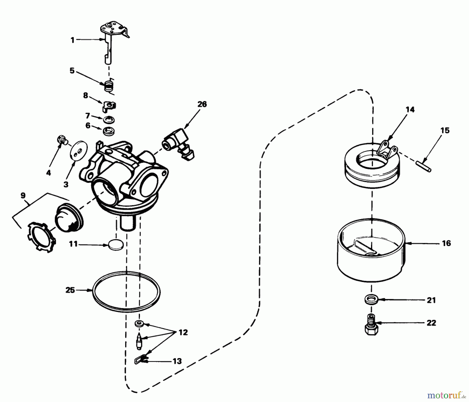 Toro Neu Mowers, Walk-Behind Seite 1 18005 - Toro Lawnmower, 1981 (1000001-1999999) CARBURETOR NO. 632050