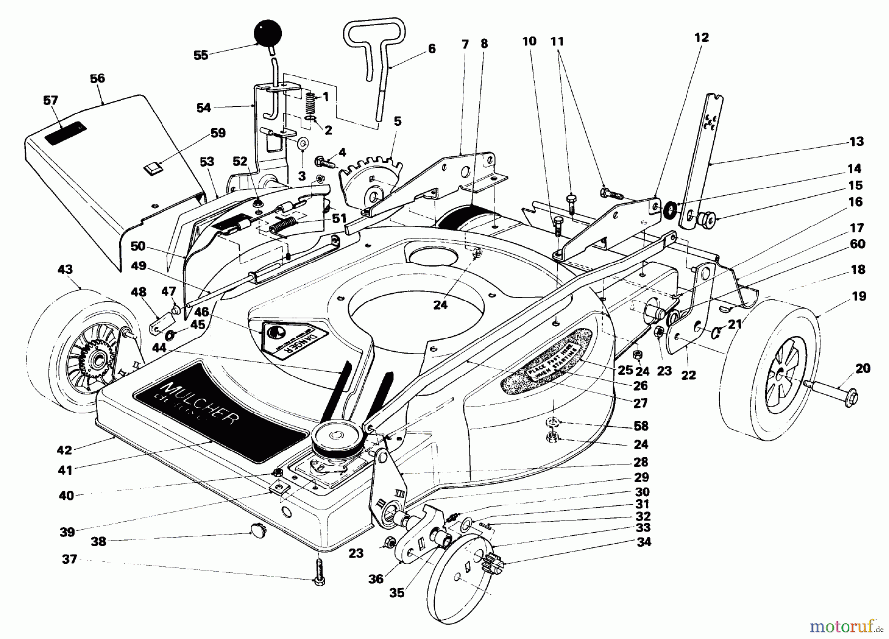 Toro Neu Mowers, Walk-Behind Seite 1 18005 - Toro Lawnmower, 1981 (1000001-1999999) HOUSING ASSEMBLY (MODEL 18010)
