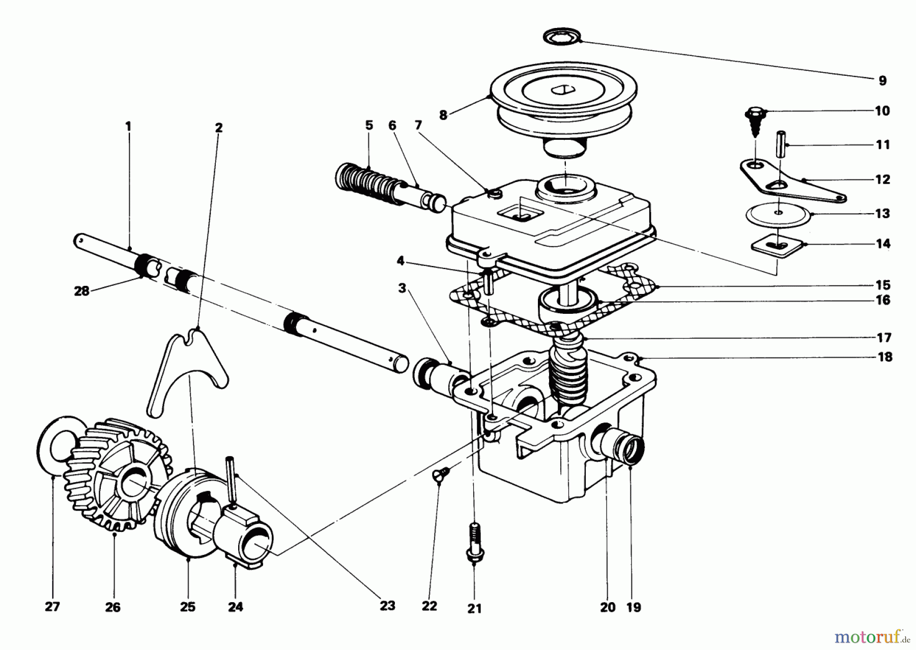 Toro Neu Mowers, Walk-Behind Seite 1 18010 - Toro Lawnmower, 1982 (2000001-2999999) GEAR CASE ASSEMBLY MODEL 18010