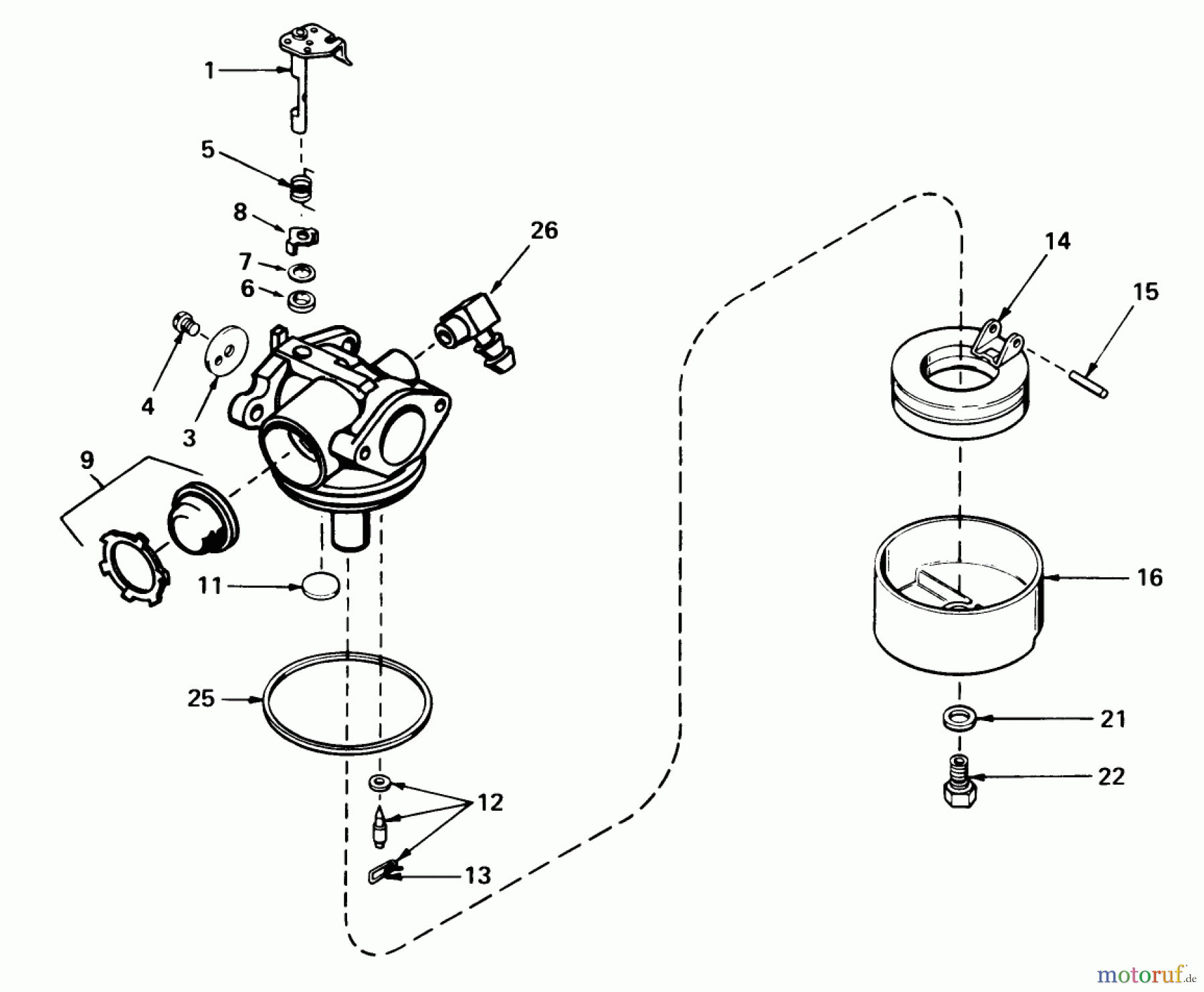 Toro Neu Mowers, Walk-Behind Seite 1 18060 - Toro Lawnmower, 1978 (8000001-8999999) CARBURETOR NO. 632050
