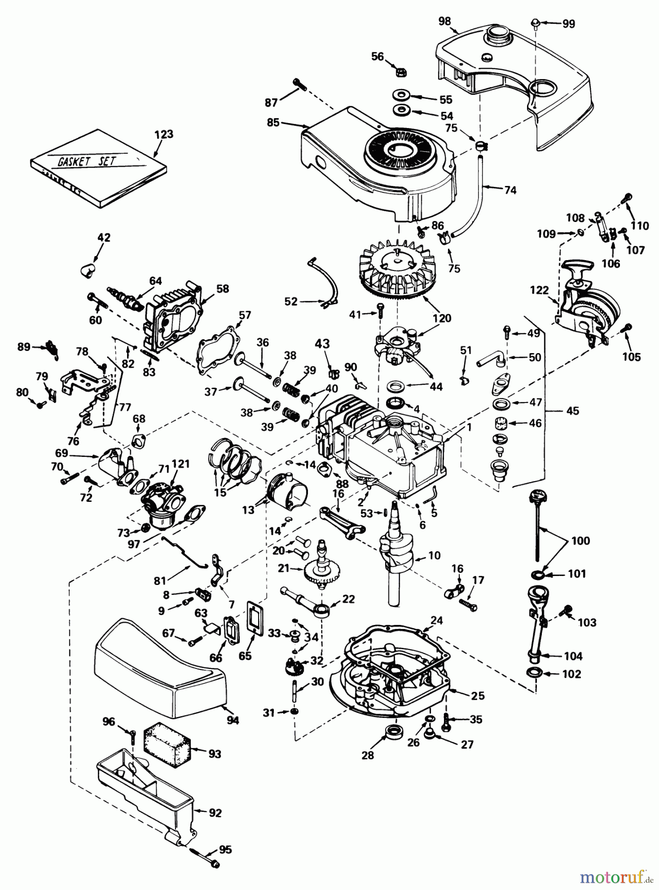 Toro Neu Mowers, Walk-Behind Seite 1 18060 - Toro Lawnmower, 1978 (8000001-8999999) ENGINE TECUMSEH MODEL TNT 100-10049B