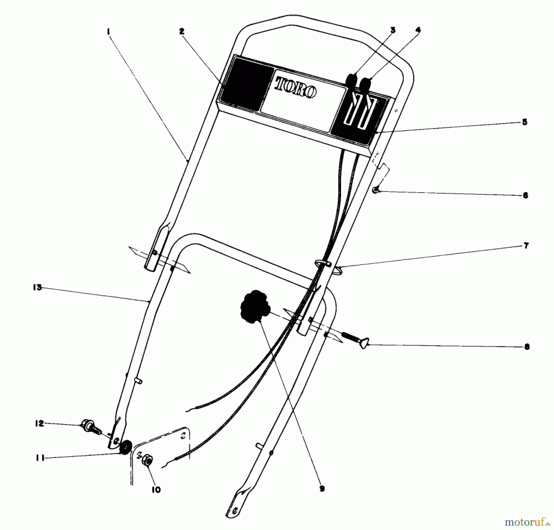 Toro Neu Mowers, Walk-Behind Seite 1 18060 - Toro Lawnmower, 1978 (8000001-8999999) HANDLE ASSEMBLY MODEL 18060