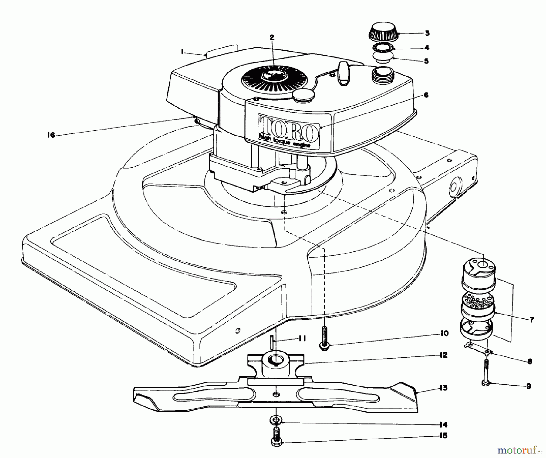 Toro Neu Mowers, Walk-Behind Seite 1 18015 - Toro Lawnmower, 1979 (9000001-9999999) ENGINE ASSEMBLY
