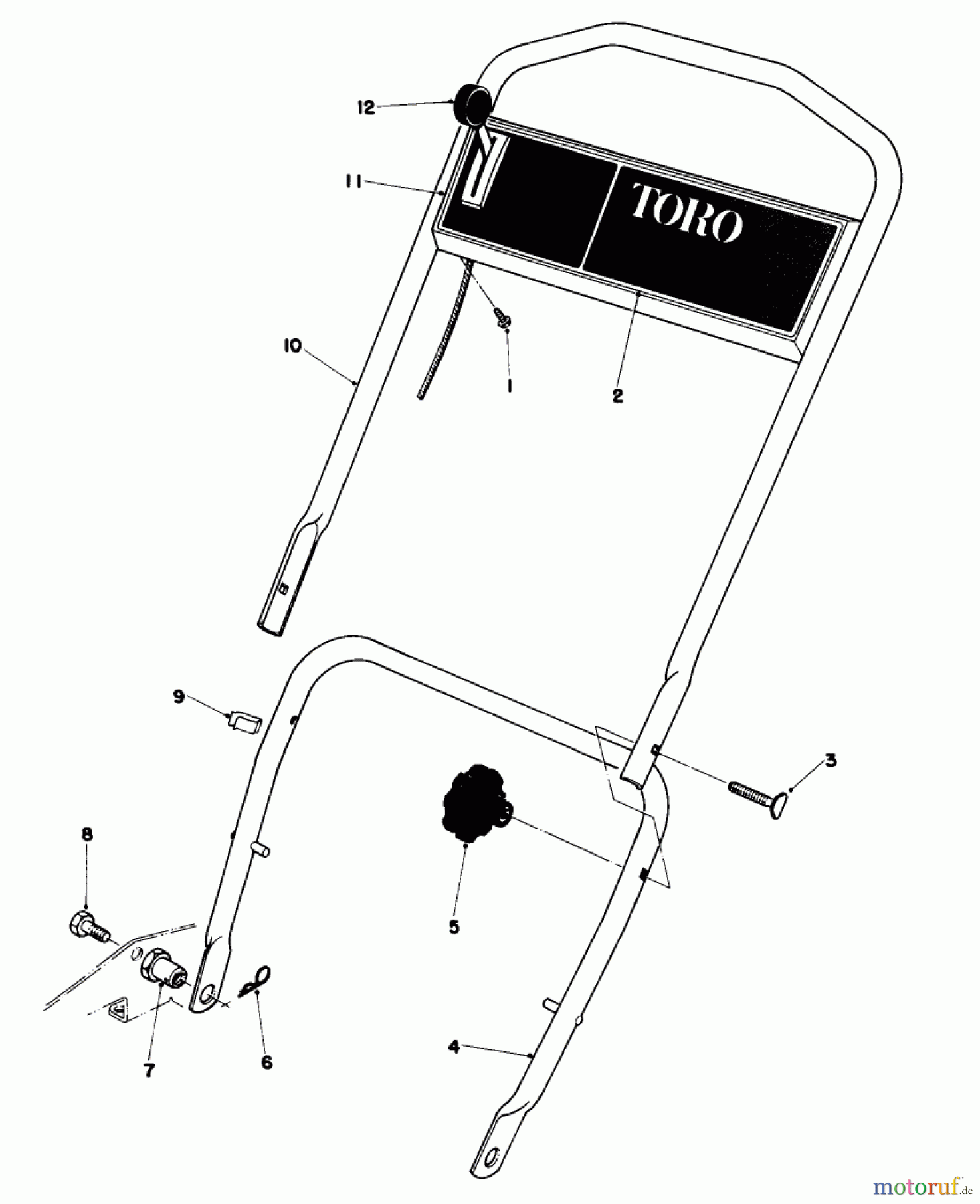 Toro Neu Mowers, Walk-Behind Seite 1 18015 - Toro Lawnmower, 1979 (9000001-9999999) HANDLE ASSEMBLY