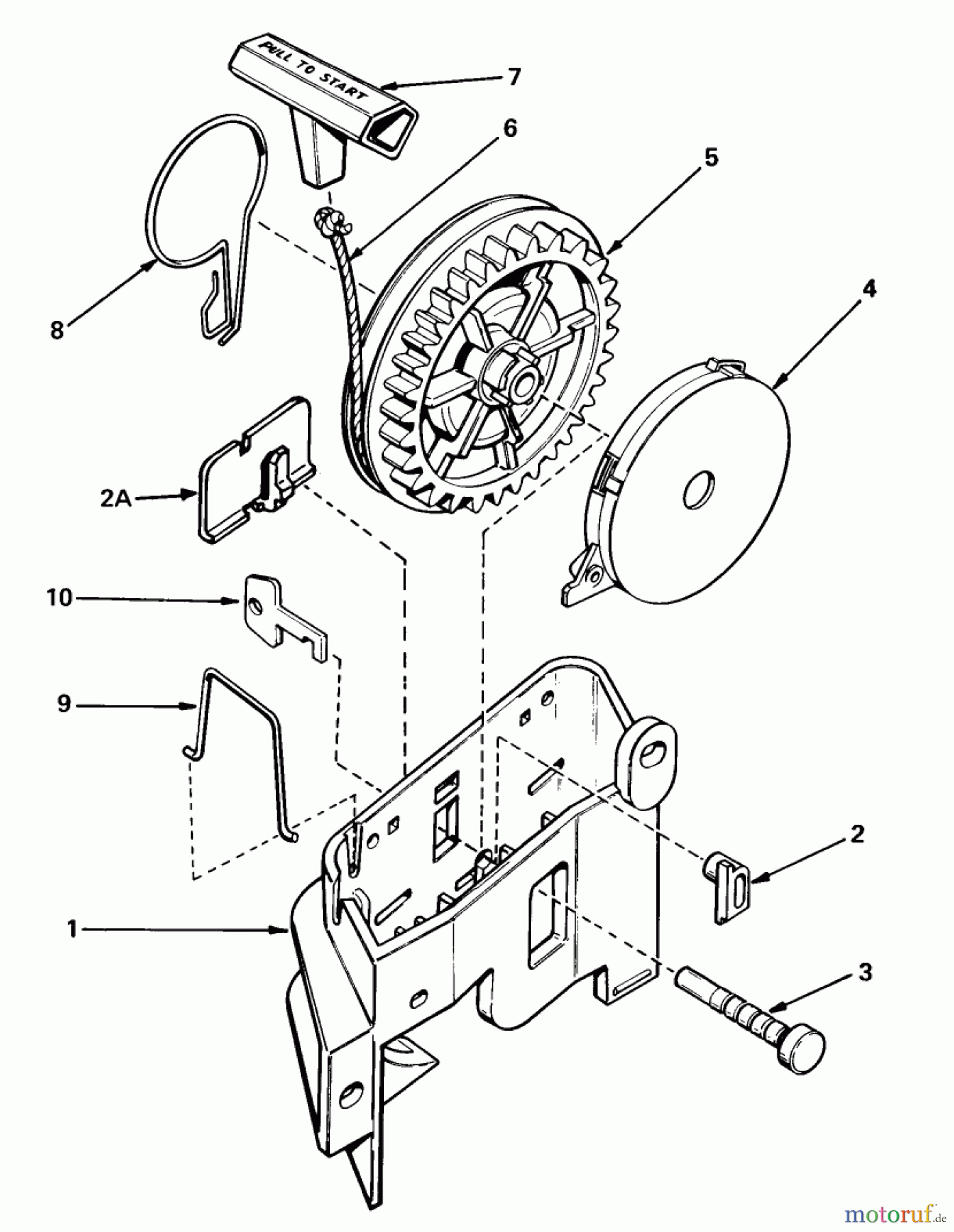 Toro Neu Mowers, Walk-Behind Seite 1 18015 - Toro Lawnmower, 1979 (9000001-9999999) REWIND STARTER NO. 590531