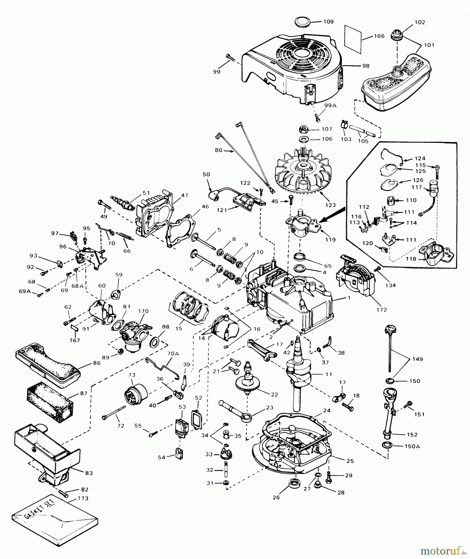 Toro Neu Mowers, Walk-Behind Seite 1 18017 - Toro Lawnmower, 1979 (9000001-9999999) ENGINE TECUMSEH MODEL TVS 90-43007A