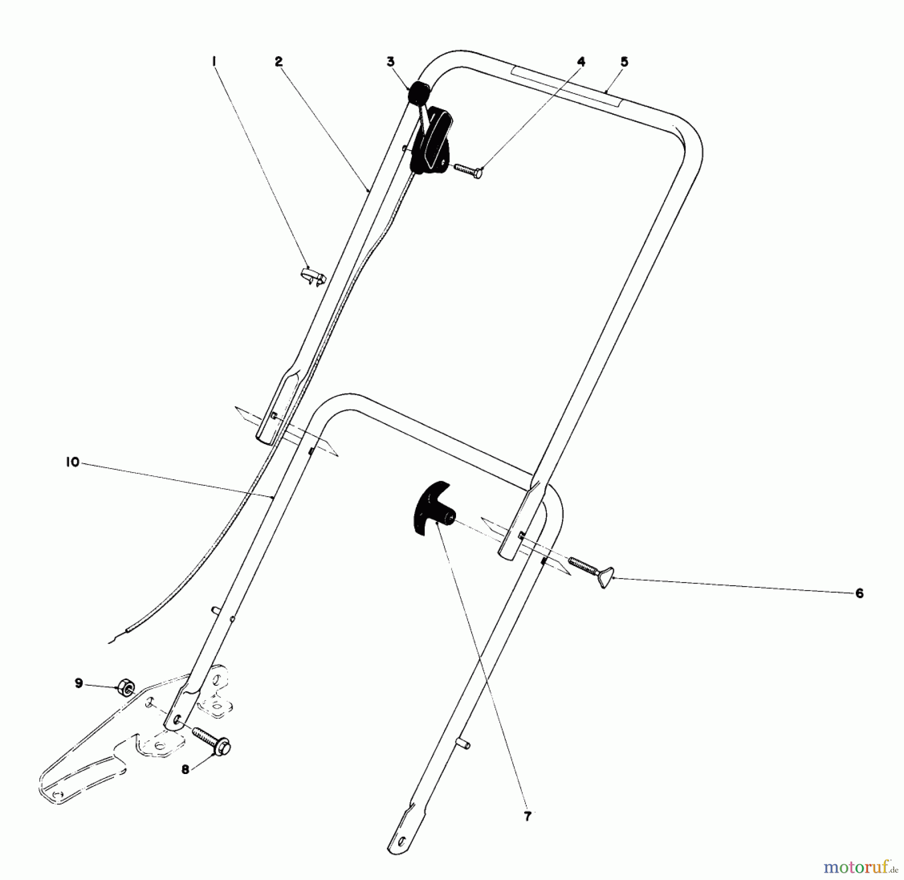 Toro Neu Mowers, Walk-Behind Seite 1 18017 - Toro Lawnmower, 1979 (9000001-9999999) HANDLE ASSEMBLY