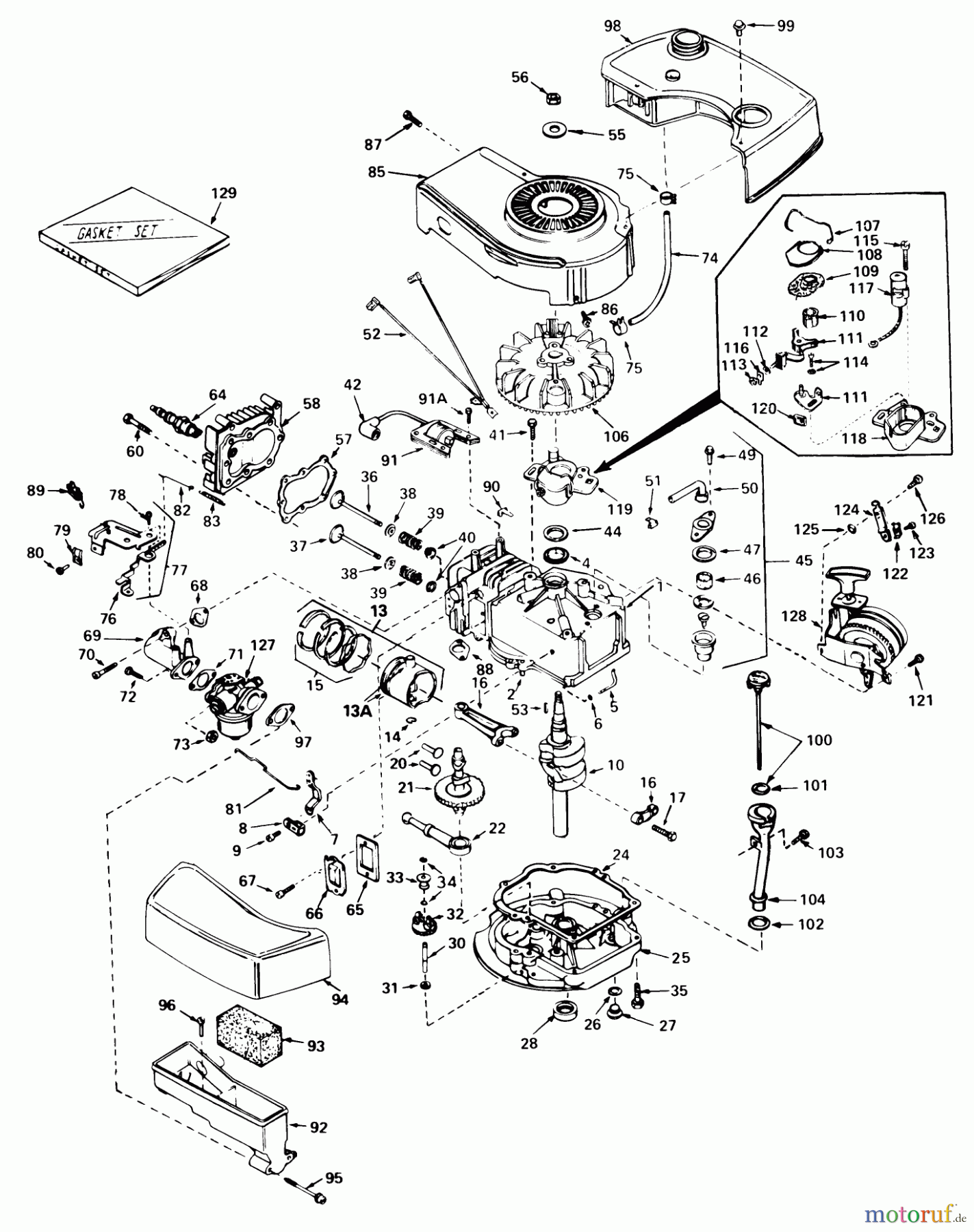 Toro Neu Mowers, Walk-Behind Seite 1 18060 - Toro Lawnmower, 1980 (0000001-0999999) ENGINE TECUMSEH MODEL NO. TNT 100-10072C