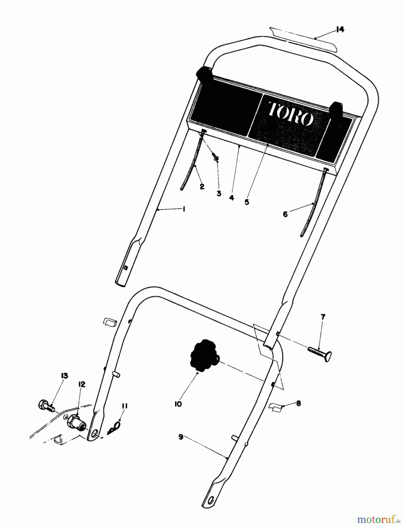 Toro Neu Mowers, Walk-Behind Seite 1 18060 - Toro Lawnmower, 1980 (0000001-0999999) HANDLE ASSEMBLY