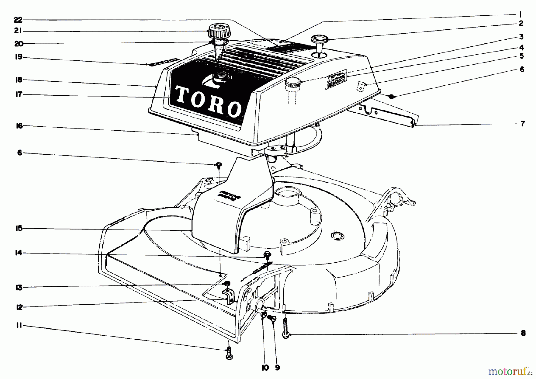 Toro Neu Mowers, Walk-Behind Seite 1 18171 - Toro Guardian Lawnmower, 1971 (1000001-1999999) ENGINE ASSEMBLY MODEL NO. 18171