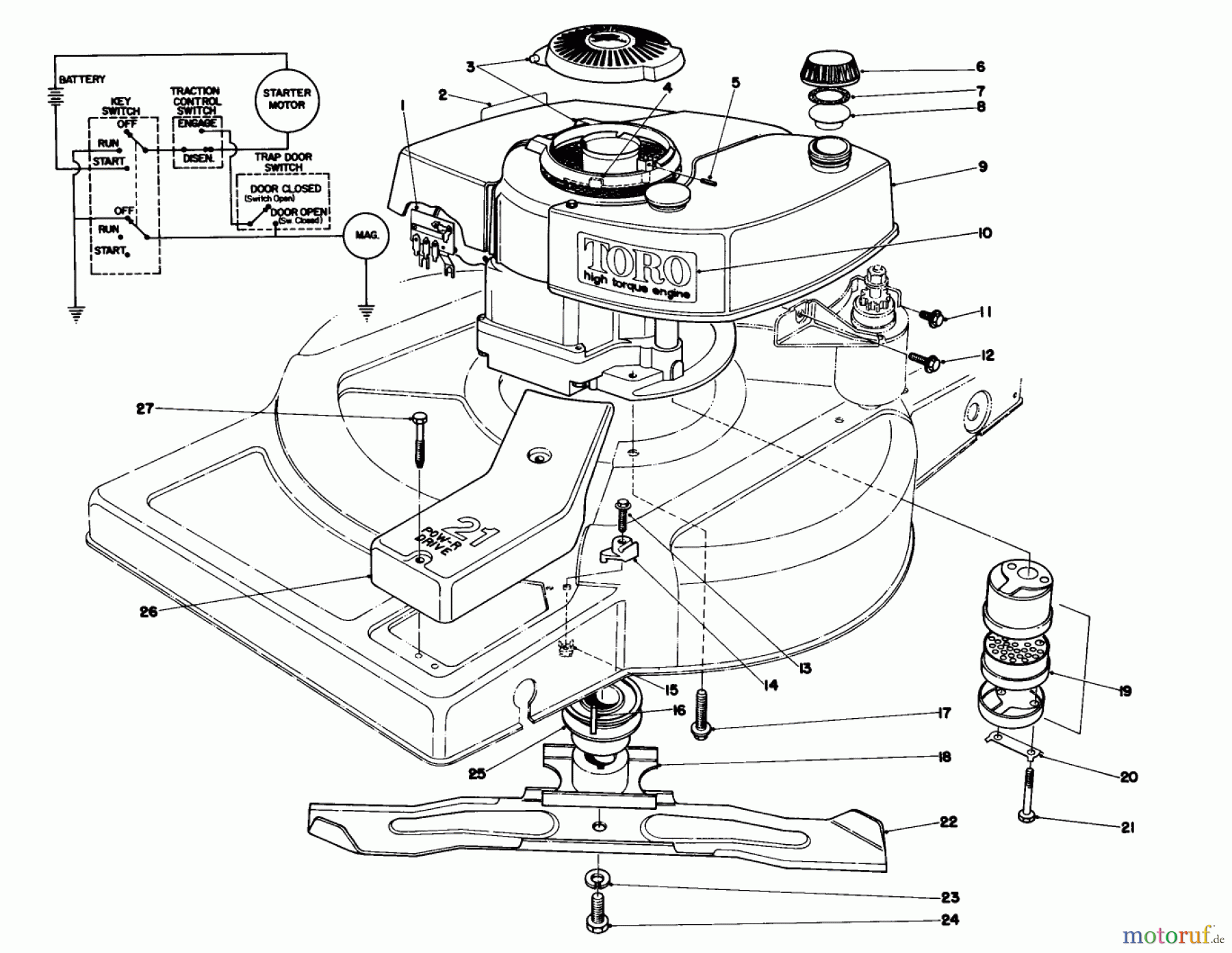 Toro Neu Mowers, Walk-Behind Seite 1 18085 - Toro Lawnmower, 1979 (9000001-9999999) ENGINE ASSEMBLY