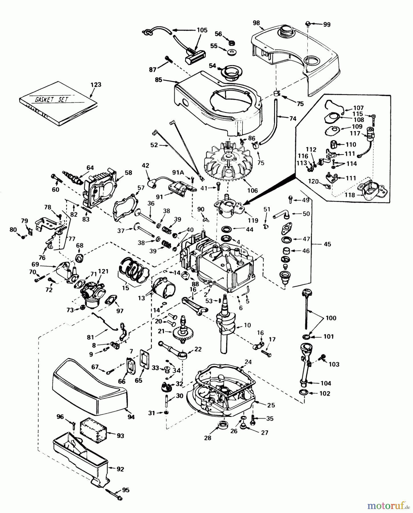 Toro Neu Mowers, Walk-Behind Seite 1 18085 - Toro Lawnmower, 1979 (9000001-9999999) ENGINE TECUMSEH MODEL NO. TNT 100-10060C