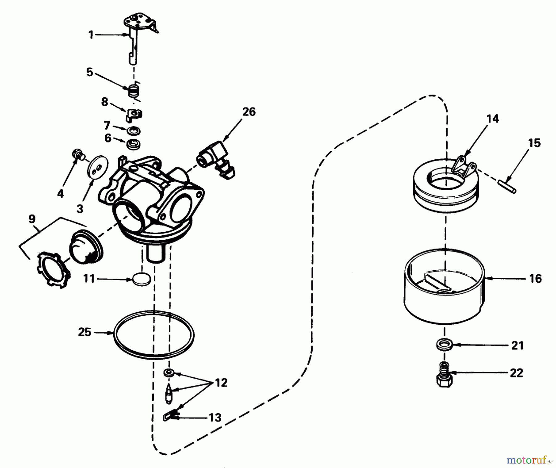 Toro Neu Mowers, Walk-Behind Seite 1 18085 - Toro Lawnmower, 1980 (0000001-0999999) CARBURETOR NO. 632050