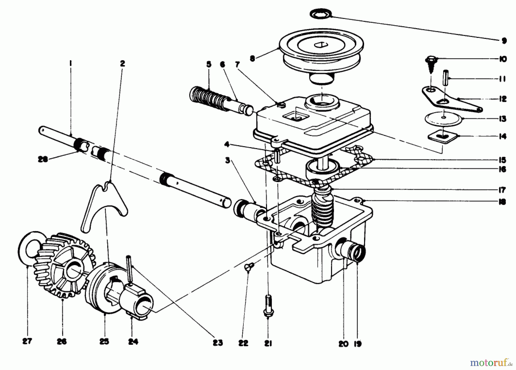 Toro Neu Mowers, Walk-Behind Seite 1 18085 - Toro Lawnmower, 1980 (0000001-0999999) GEAR CASE ASSEMBLY