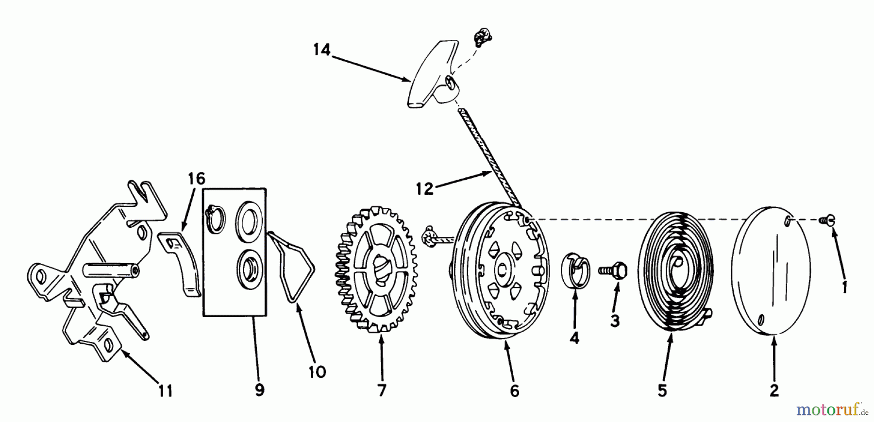 Toro Neu Mowers, Walk-Behind Seite 1 18095 - Toro Lawnmower, 1979 (9000001-9999999) REWIND STARTER NO. 590519