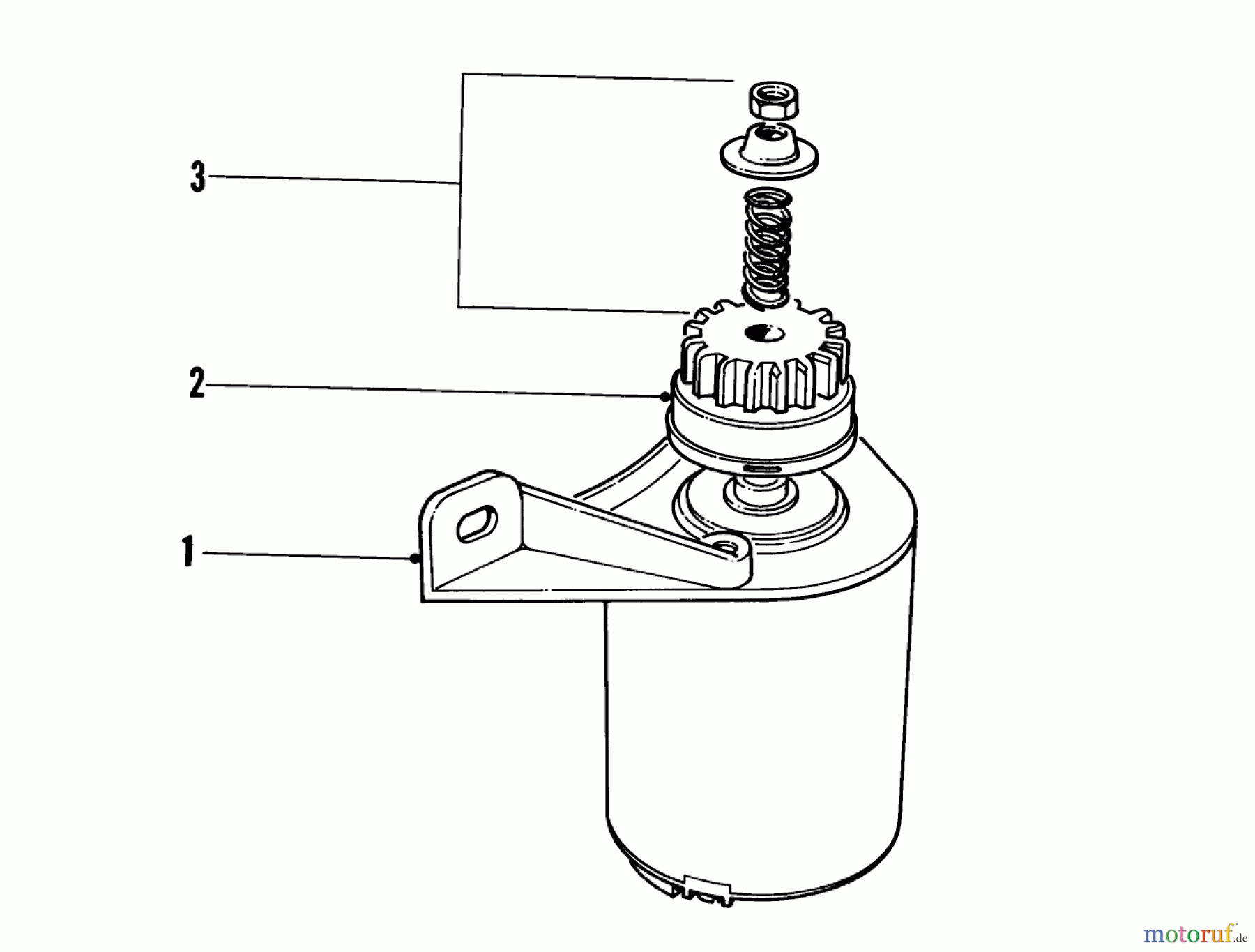 Toro Neu Mowers, Walk-Behind Seite 1 18257 - Toro Guardian Lawnmower, 1971 (1000001-1999999) STARTER MOTOR ASSEMBLY MODEL NO. 18208 & 18257