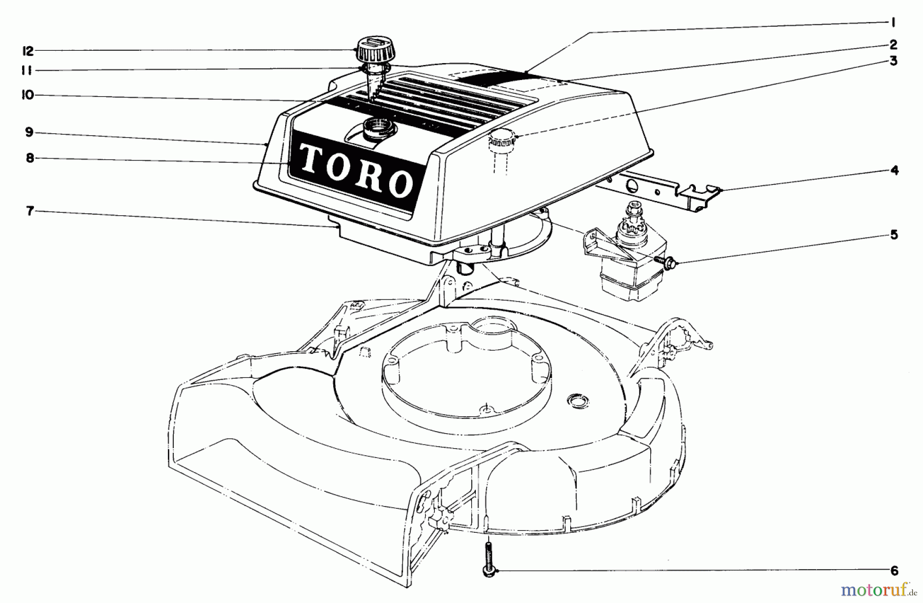 Toro Neu Mowers, Walk-Behind Seite 1 18257 - Toro Guardian Lawnmower, 1972 (2000001-2999999) ENGINE ASSEMBLY MODEL NO. 18208