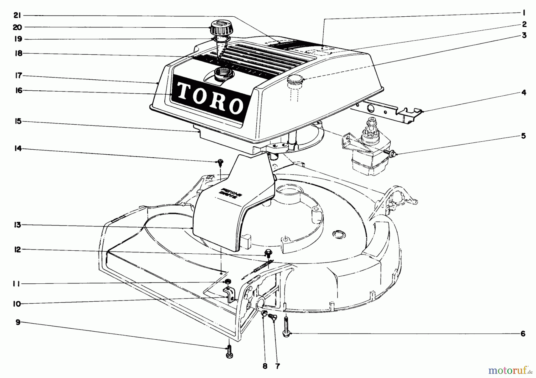 Toro Neu Mowers, Walk-Behind Seite 1 18257 - Toro Guardian Lawnmower, 1972 (2000001-2999999) ENGINE ASSEMBLY NO. 18257