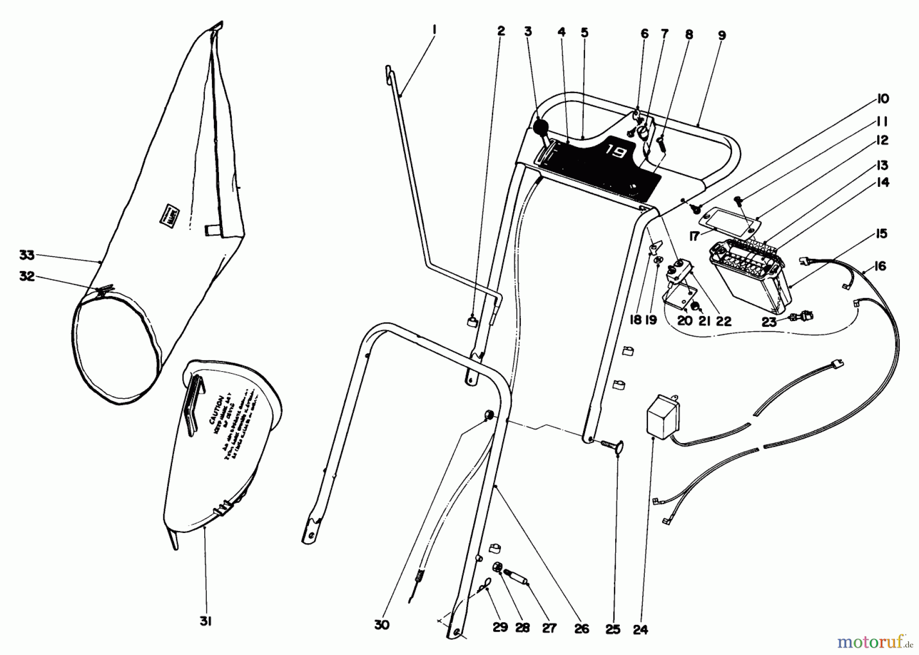 Toro Neu Mowers, Walk-Behind Seite 1 18257 - Toro Guardian Lawnmower, 1972 (2000001-2999999) HANDLE ASSEMBLY MODEL NO. 18208