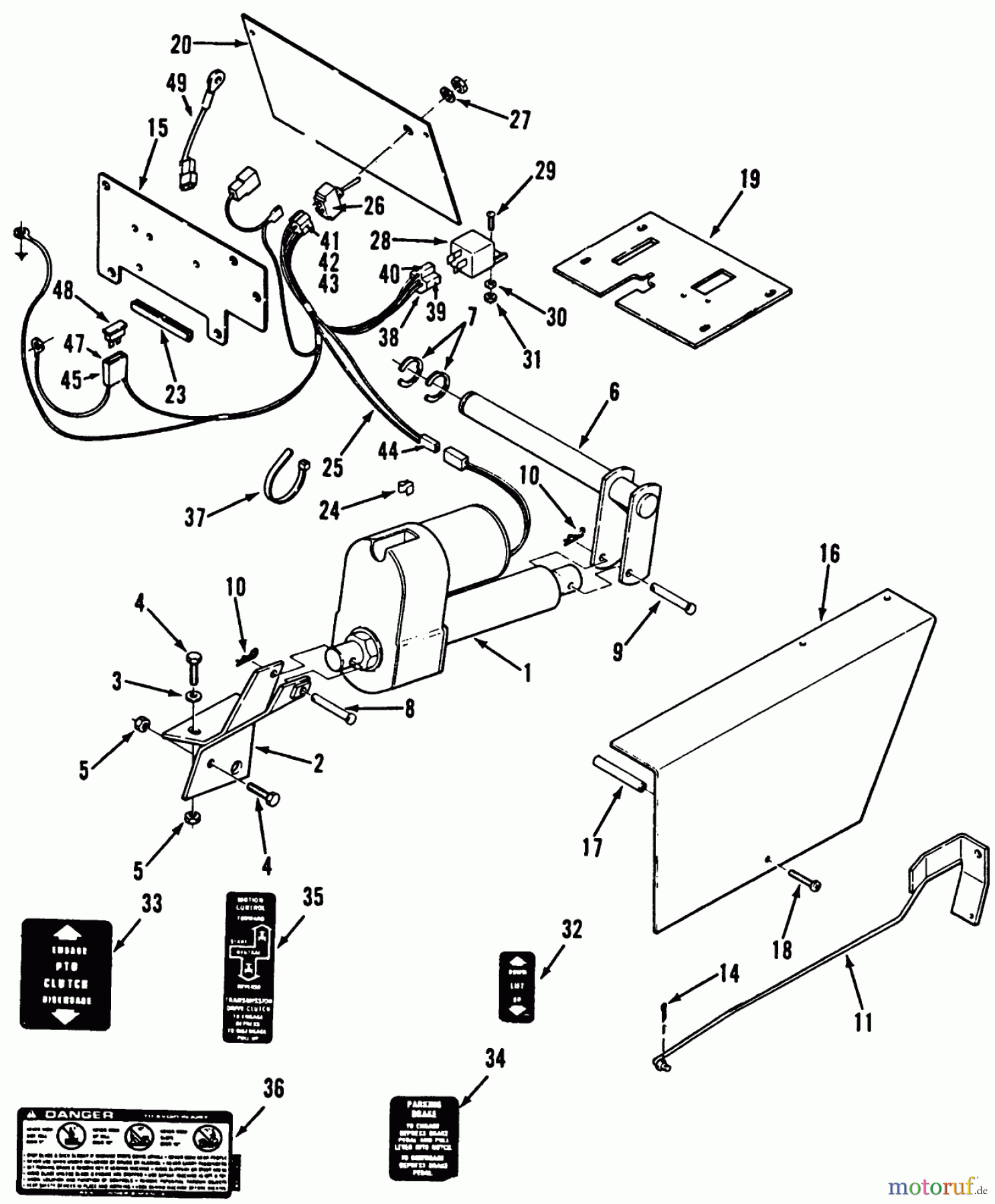 Toro Neu Accessories 84227 - Toro Electric Lift, 1989 PARTS LIST FOR ELECTRIC LIFT KIT FACTORY ORDER NUMBER 84227