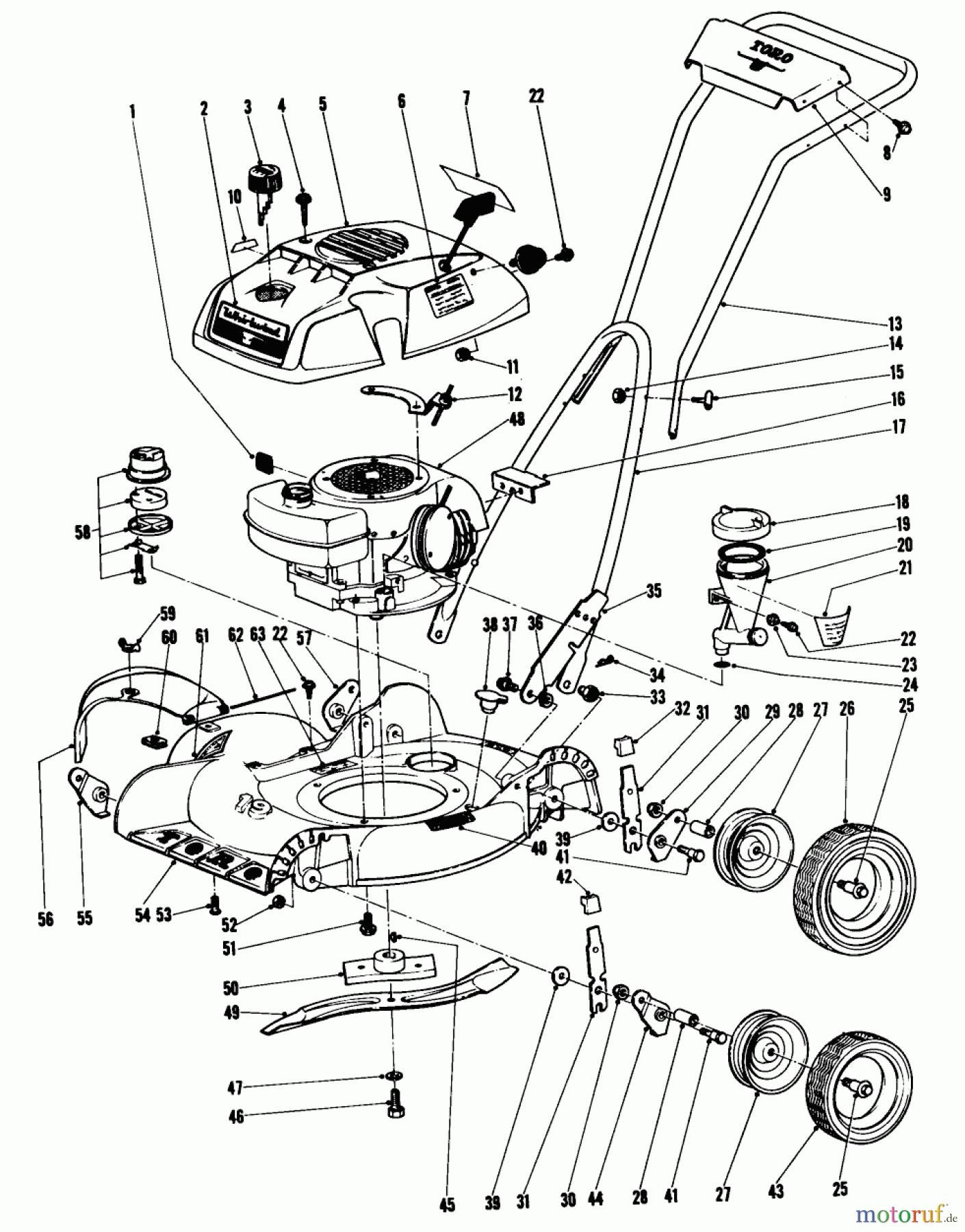 Toro Neu Mowers, Walk-Behind Seite 1 18213 - Toro Whirlwind Lawnmower, 1968 (8000001-8999999) 19