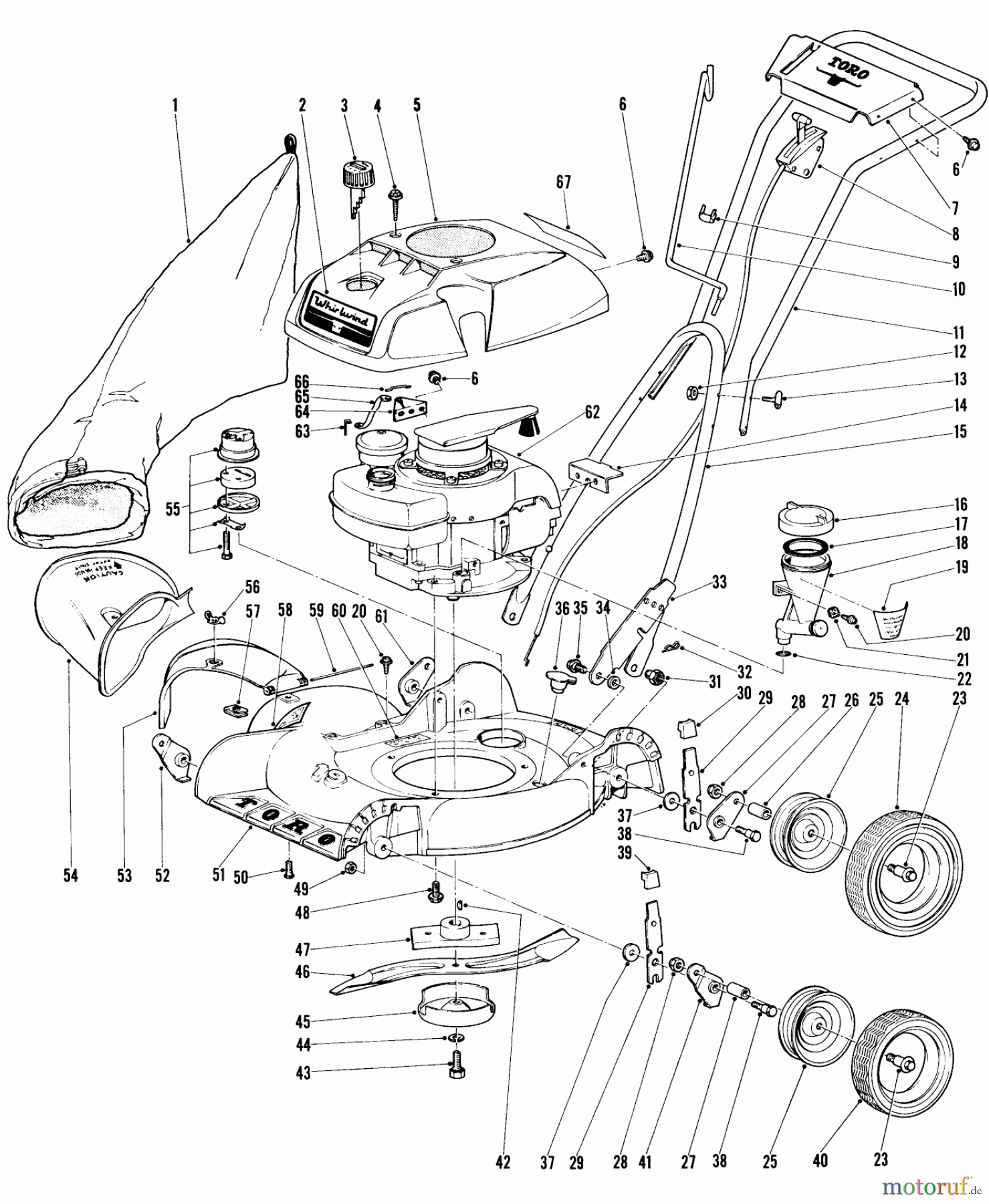 Toro Neu Mowers, Walk-Behind Seite 1 18221 - Toro Whirlwind Lawnmower, 1968 (8000001-8999999) 19