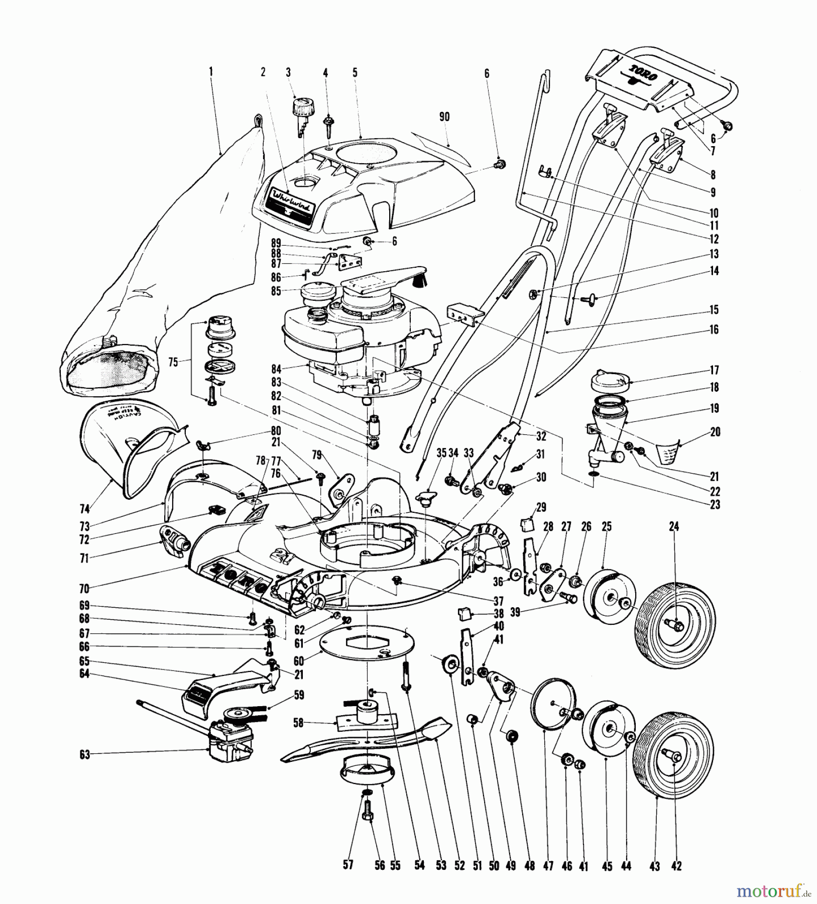 Toro Neu Mowers, Walk-Behind Seite 1 18221 - Toro Whirlwind Lawnmower, 1968 (8000001-8999999) 21
