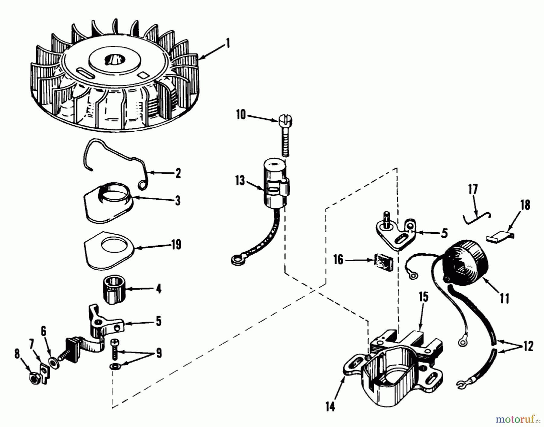 Toro Neu Mowers, Walk-Behind Seite 1 18221 - Toro Whirlwind Lawnmower, 1968 (8000001-8999999) MAGNETO NO. 610693A