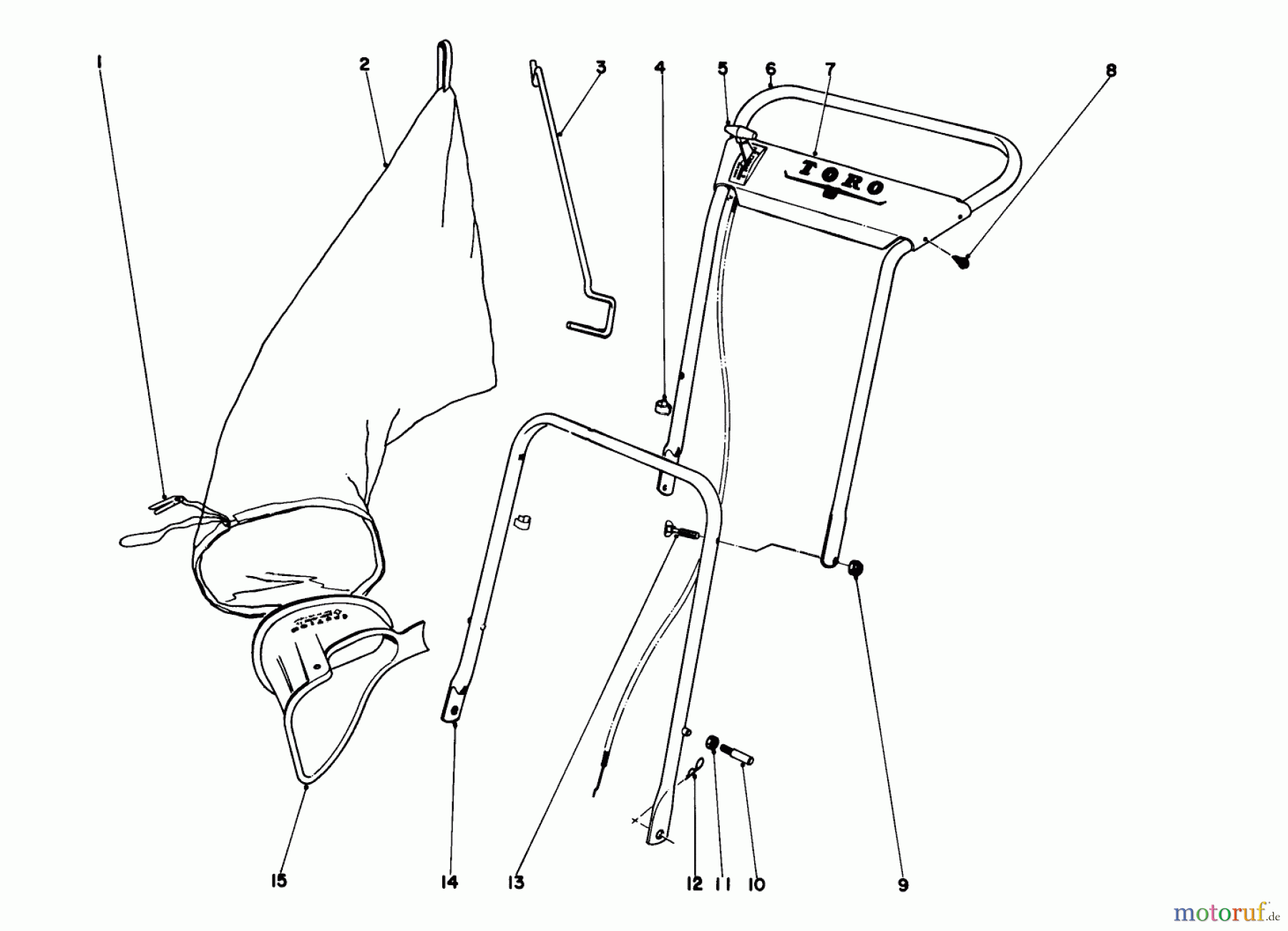 Toro Neu Mowers, Walk-Behind Seite 1 18400 - Toro Whirlwind Lawnmower, 1971 (1000001-1999999) HANDLE ASSEMBLY MODEL NOS. 18400 & 19500