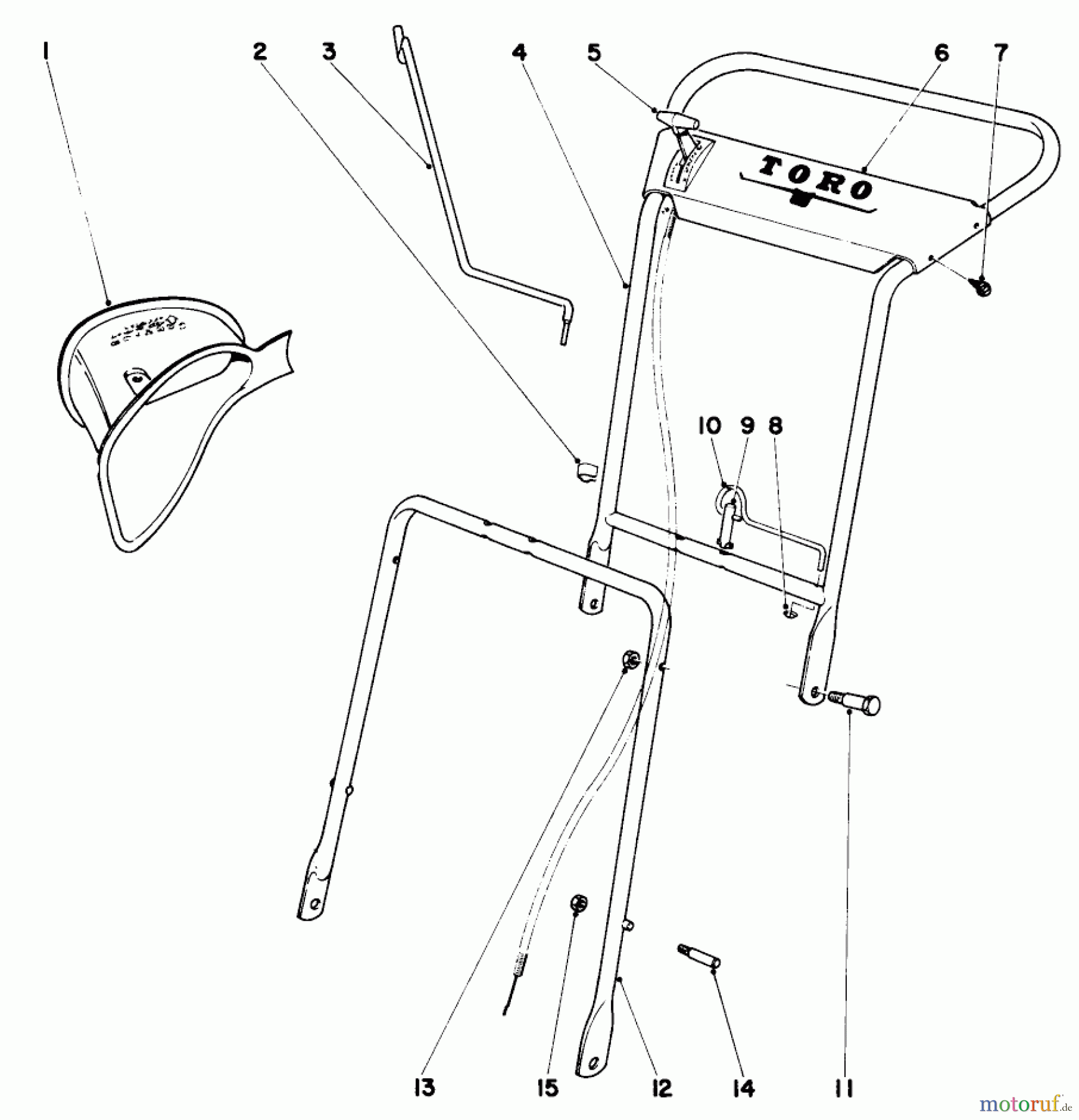Toro Neu Mowers, Walk-Behind Seite 1 19333 - Toro Whirlwind Lawnmower, 1970 (0000001-0999999) HANDLE ASSEMBLY