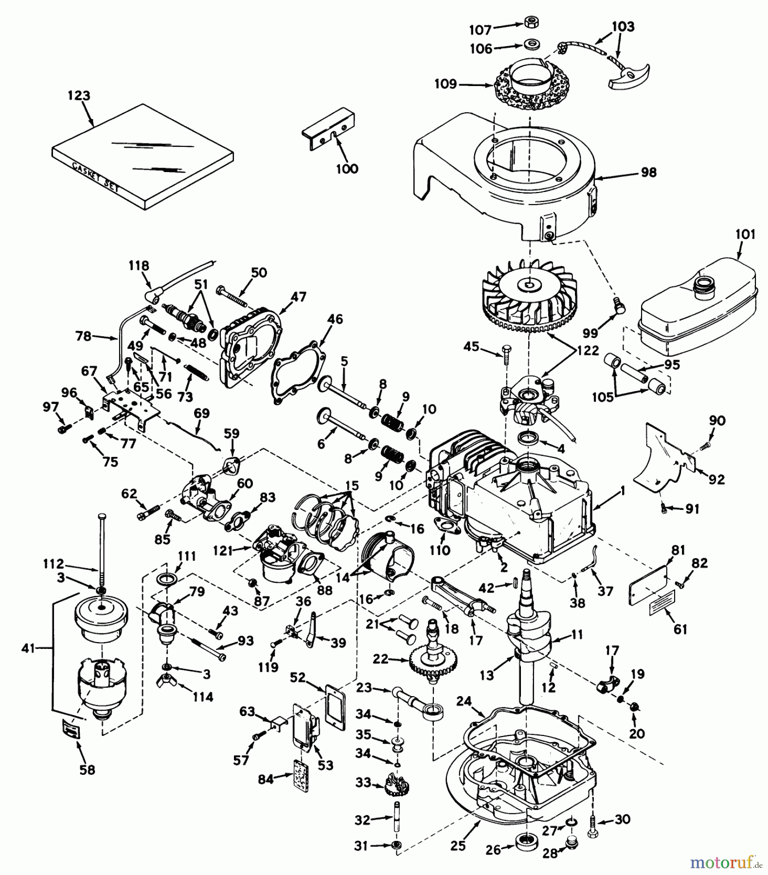 Toro Neu Mowers, Walk-Behind Seite 1 19251 - Toro Whirlwind Lawnmower, 1969 (9000001-9999999) ENGINE MODEL LAV35-40457H