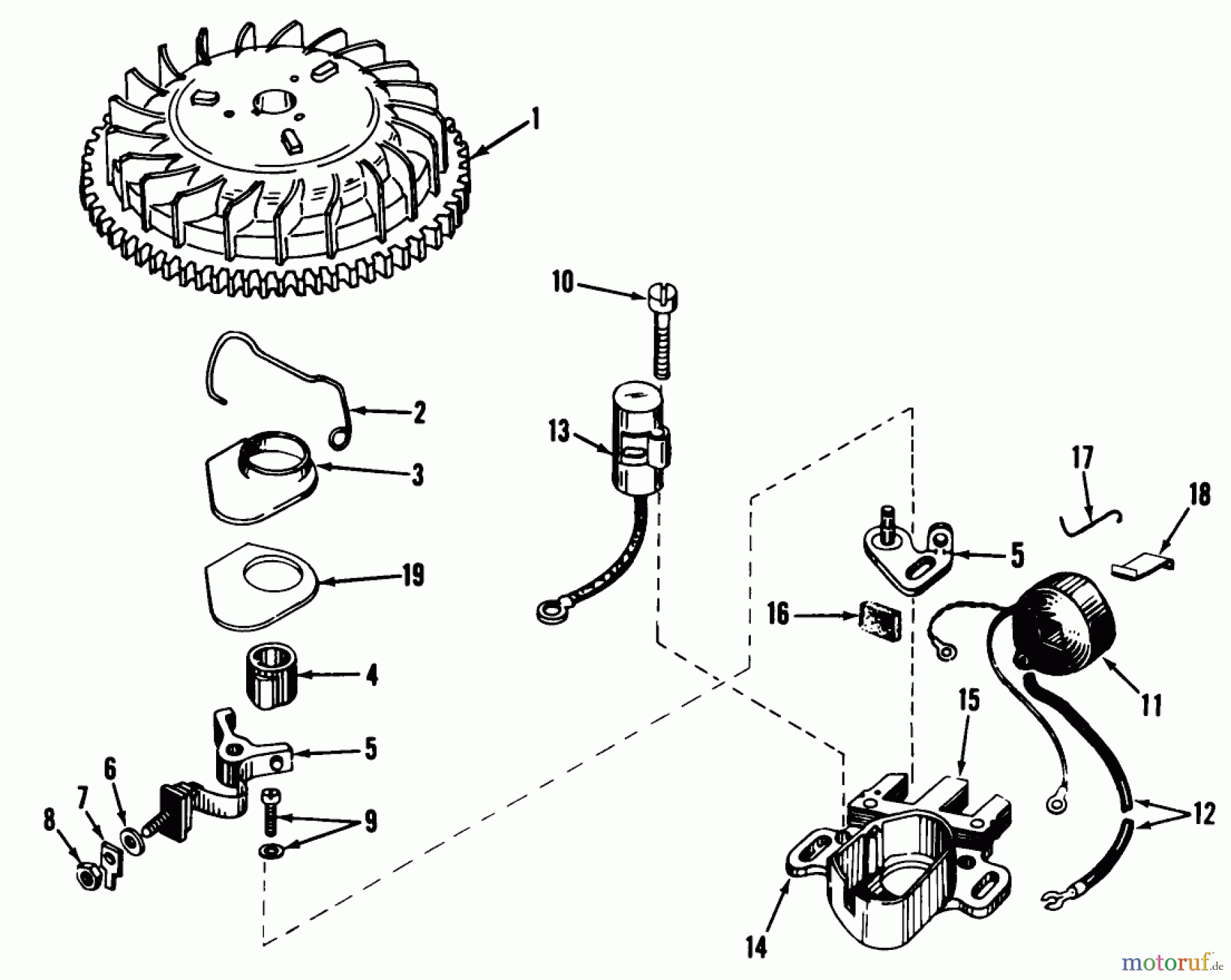 Toro Neu Mowers, Walk-Behind Seite 1 19251 - Toro Whirlwind Lawnmower, 1969 (9000001-9999999) MAGNET0 NO. 610772