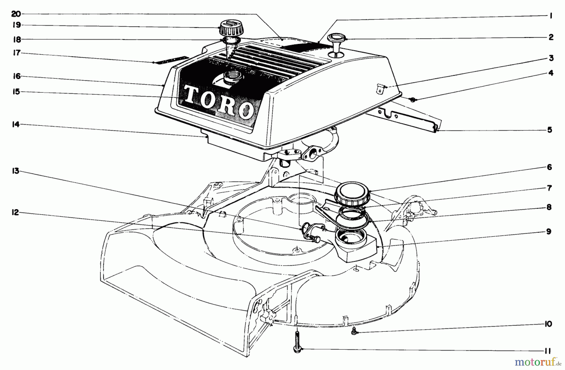 Toro Neu Mowers, Walk-Behind Seite 1 20571 - Toro Guardian Lawnmower, 1971 (1000001-1999999) ENGINE ASSEMBLY MODEL NO. 19271