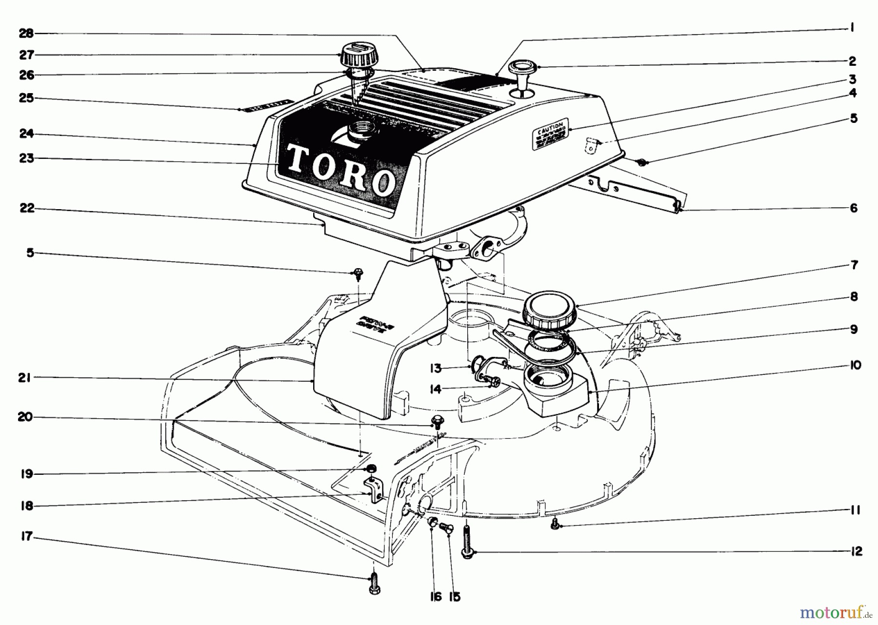 Toro Neu Mowers, Walk-Behind Seite 1 20571 - Toro Guardian Lawnmower, 1971 (1000001-1999999) ENGINE ASSEMBLY MODEL NO. 20571