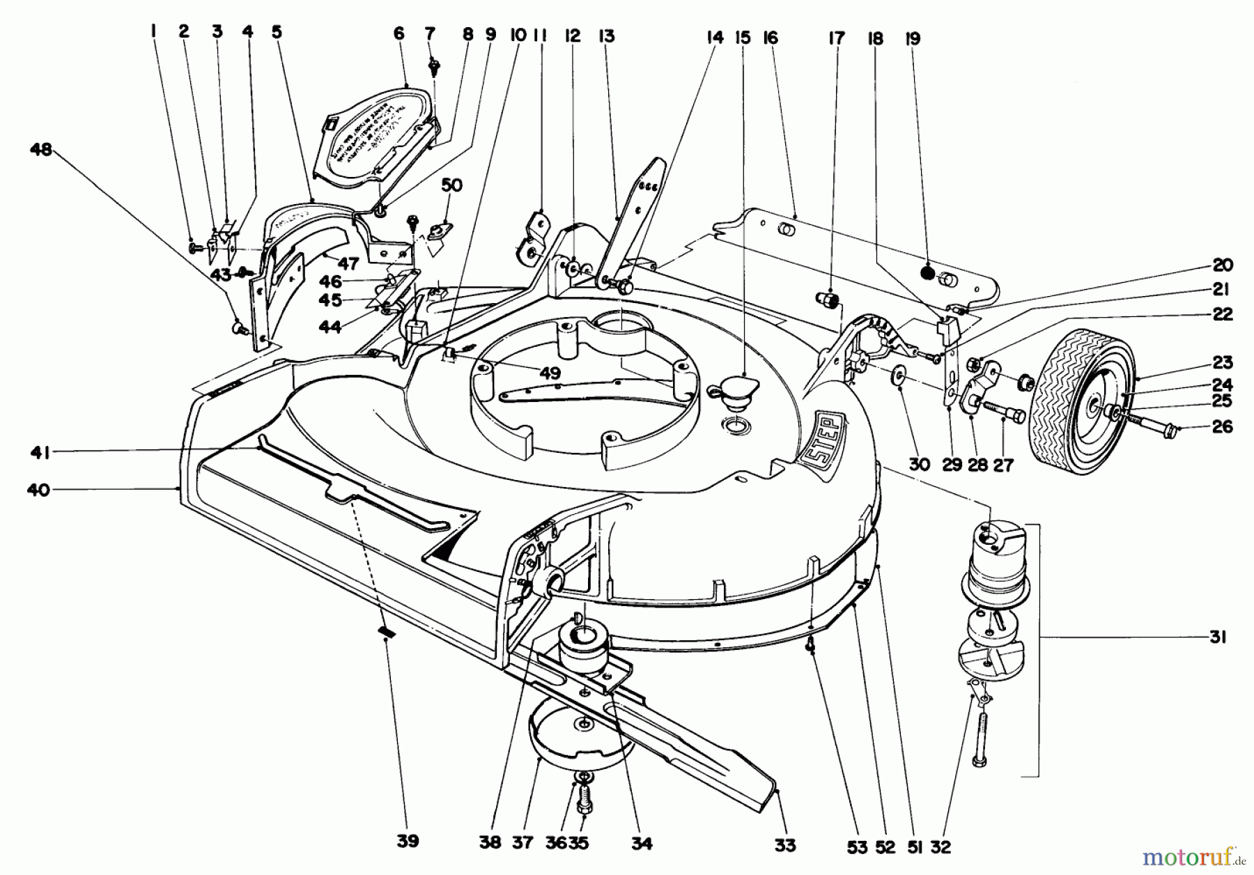 Toro Neu Mowers, Walk-Behind Seite 1 20571 - Toro Guardian Lawnmower, 1971 (1000001-1999999) HOUSING ASSEMBLY MODEL NO. 20571